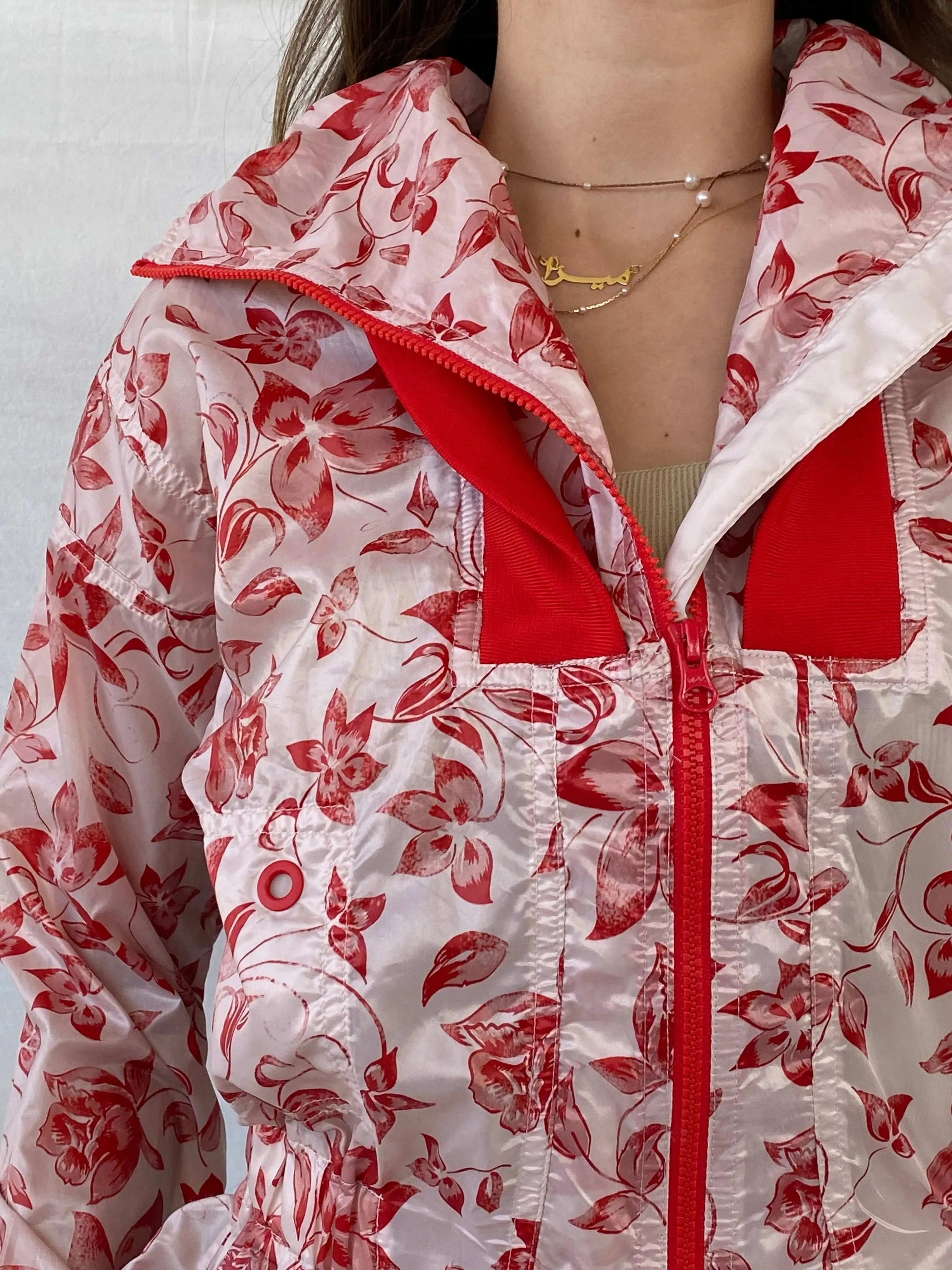 Adidas X Stella McCartney Floral Red Track Windbreaker Jacket - S - Balagan Vintage Windbreaker Jacket 00s, Coats&Jackets, Mira, vintage, vintage windbreaker, windbreaker, windbreaker jacket, women, Women's Windbreaker Jackets