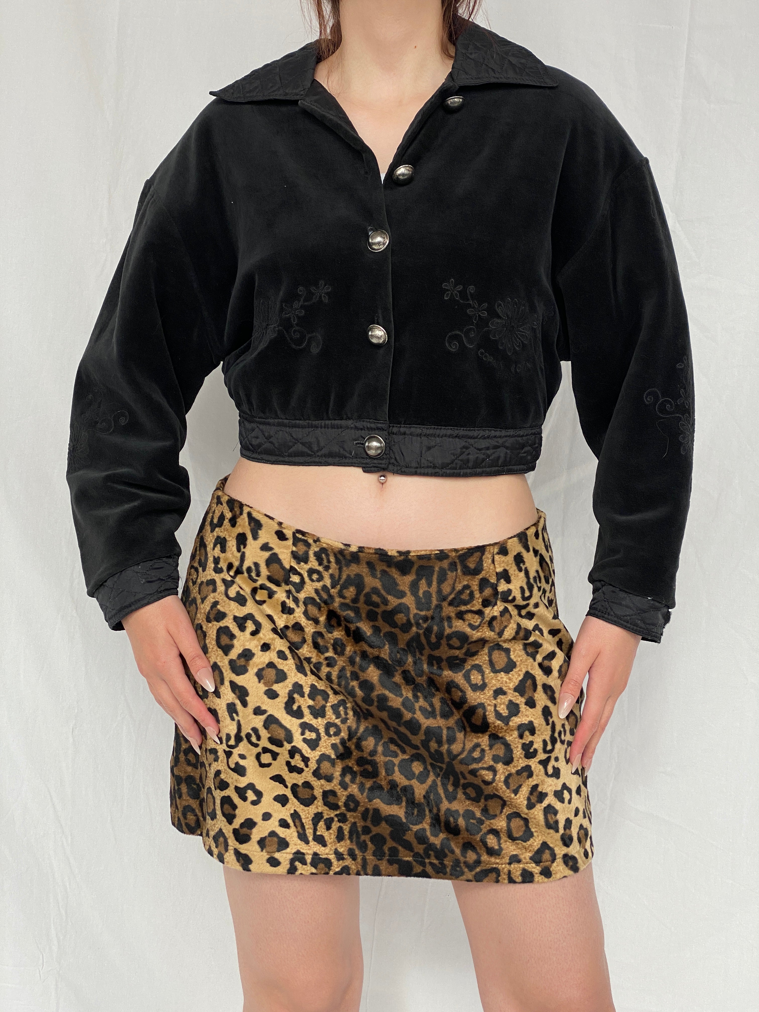 Archival Copain Copine Paris Black Cropped Jacket With Quilted Collar - L - Balagan Vintage Jacket 00s, Ayah, cop copine, NEW IN, rare find, rare vintage, winter