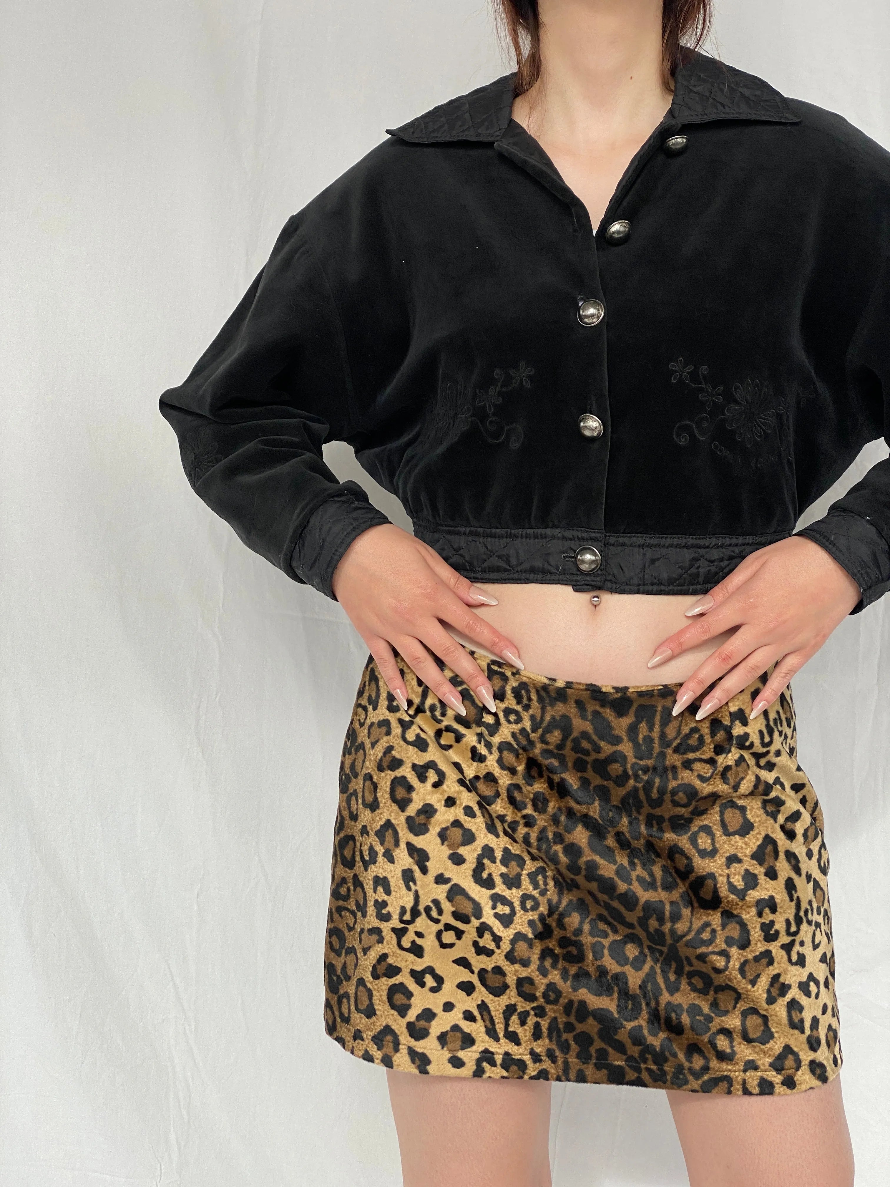 Archival Copain Copine Paris Black Cropped Jacket With Quilted Collar - L - Balagan Vintage Jacket 00s, Ayah, Coats&Jackets, cop copine, rare find, rare vintage, winter