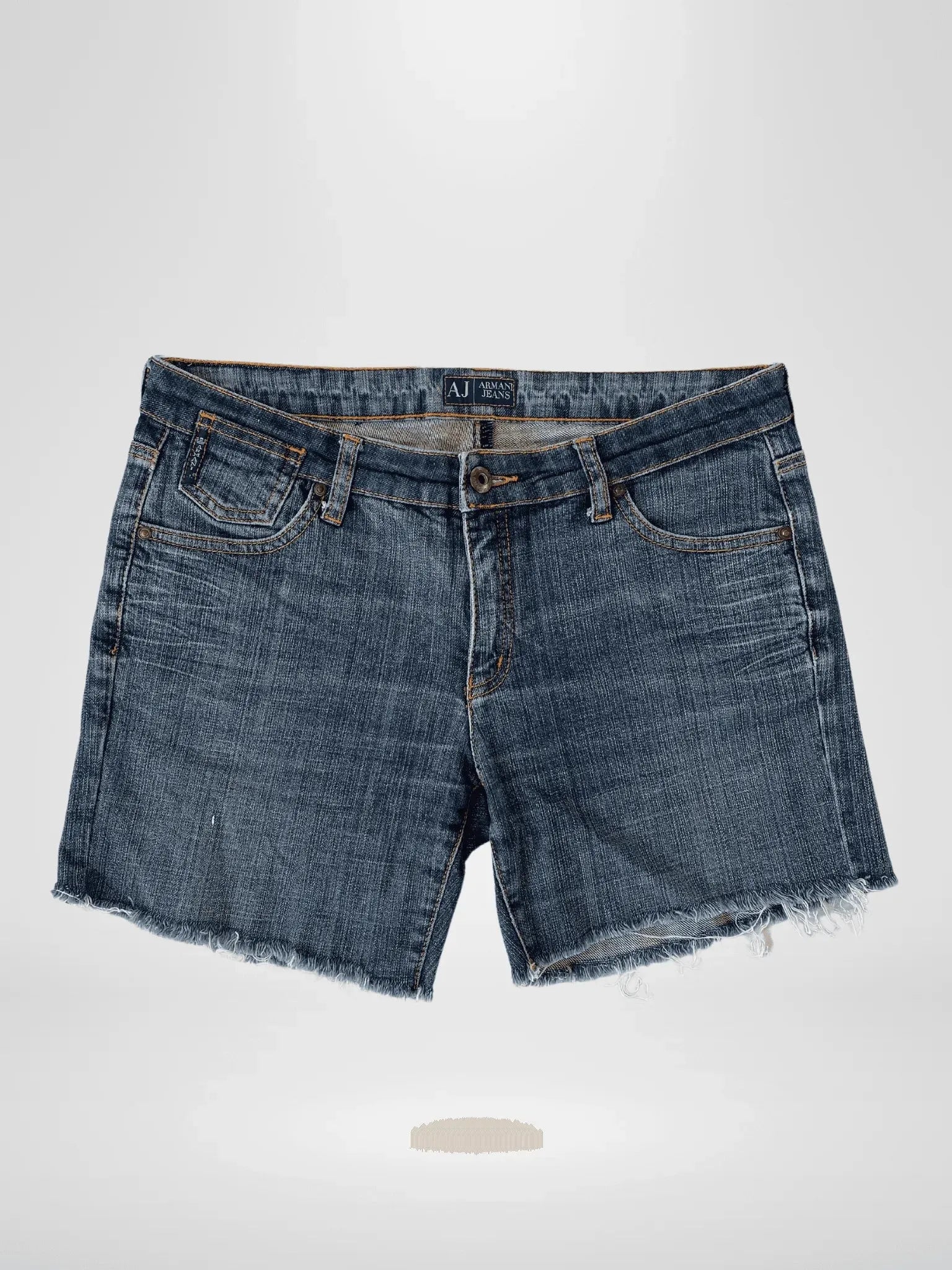 Armani Jeans AJ Indigo 006 Dark Wash Denim Shorts - Balagan Vintage Shorts 00s, armani, denim, jeans, Lana, shorts