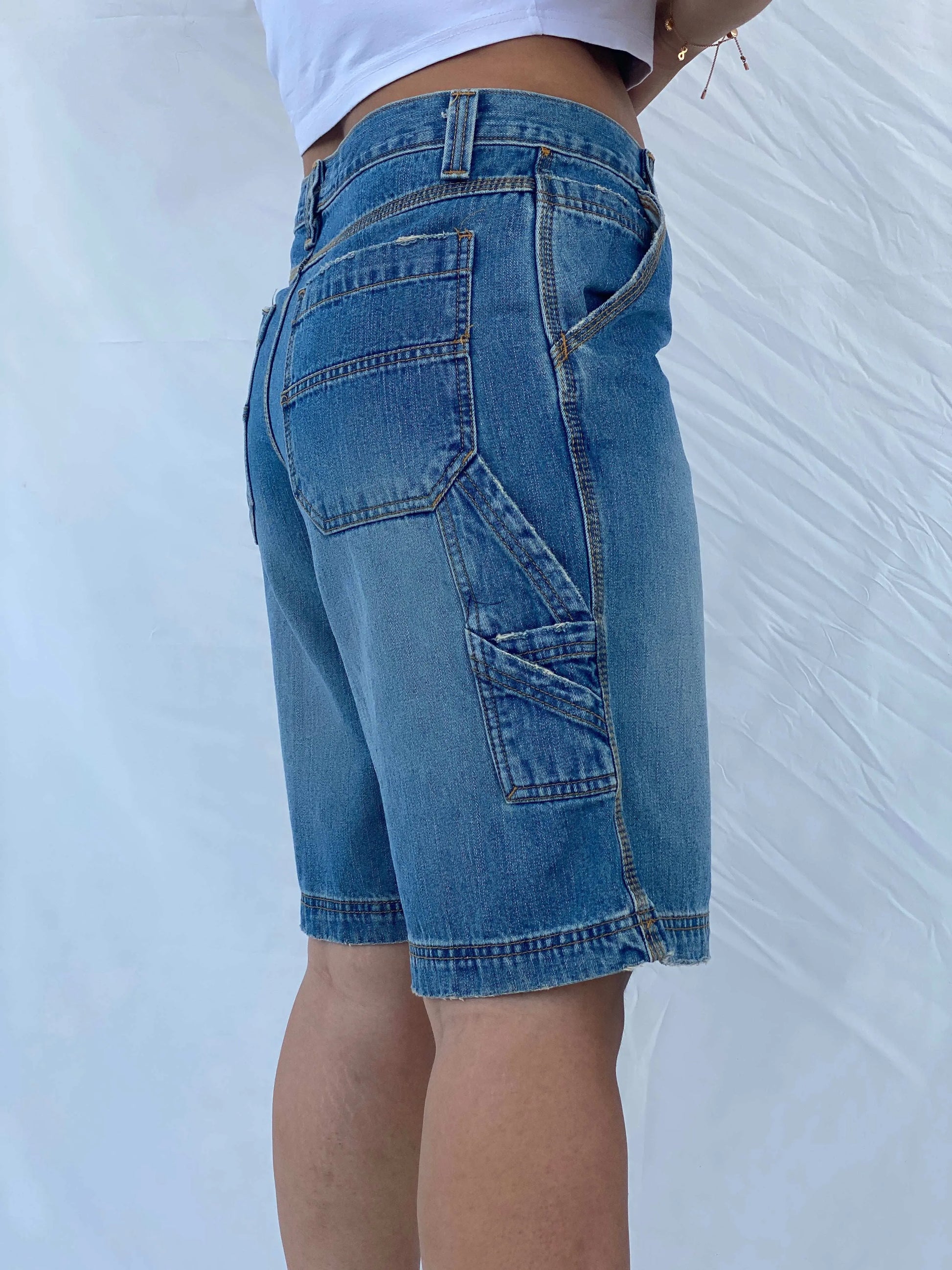 Authentic Jeans Wear Carpenter Style Denim Shorts Size L - Balagan Vintage Shorts 00s, 90s, denim, Dina, shorts