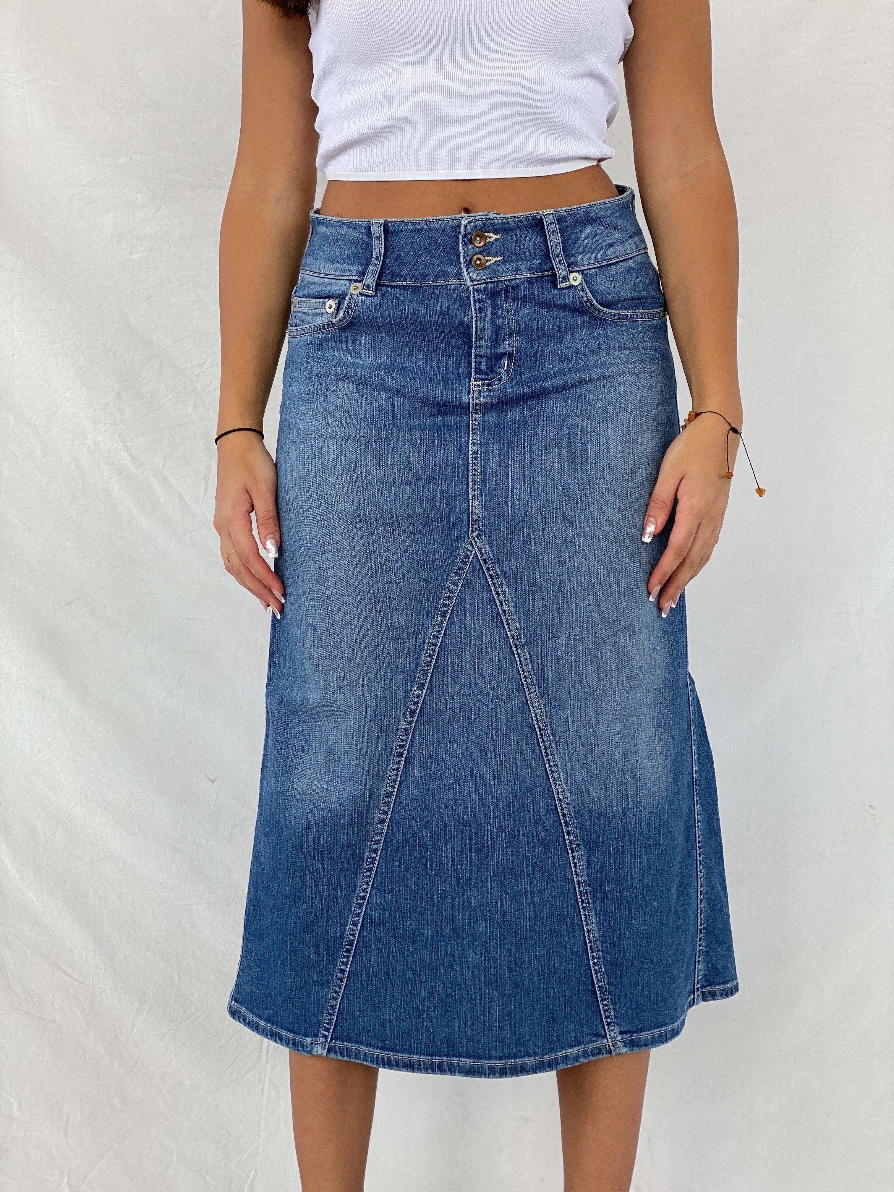 Beautiful Little Big LTB Midi Denim Skirt - Balagan Vintage Midi Skirt 00s, 90s, denim, denim skirt, midi skirt, Rama