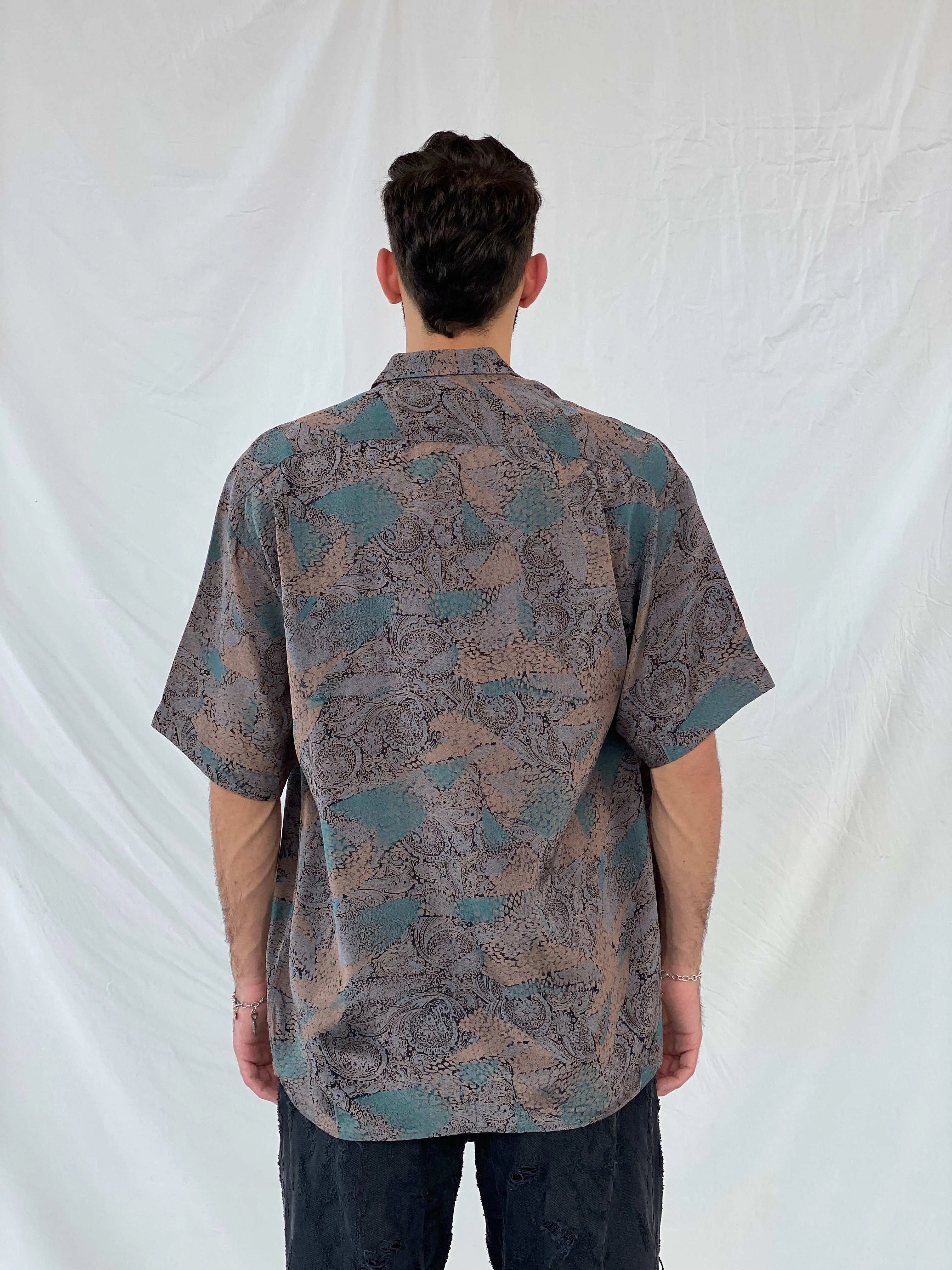 Beautiful Vintage 90s Christian Dior Paris Silk Shirt - L - Balagan Vintage Half Sleeve Shirt 00s, 90s, Awsam, half sleeve shirt, printed shirt, rare find, rare vintage, silk shirt