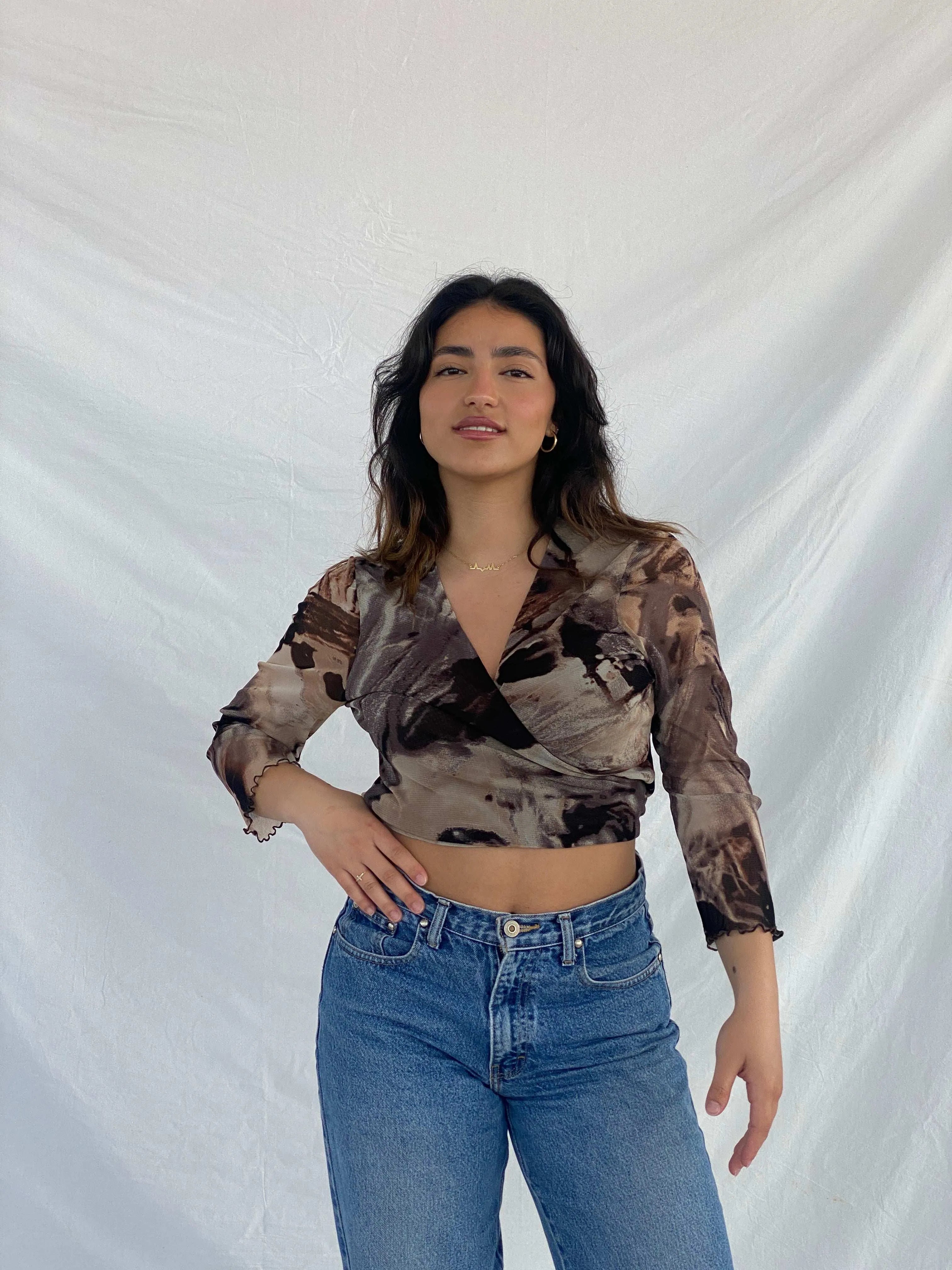 Beautiful Vintage Wrap Crop Top - Balagan Vintage Wrap Top 00s, Lana, wrap top