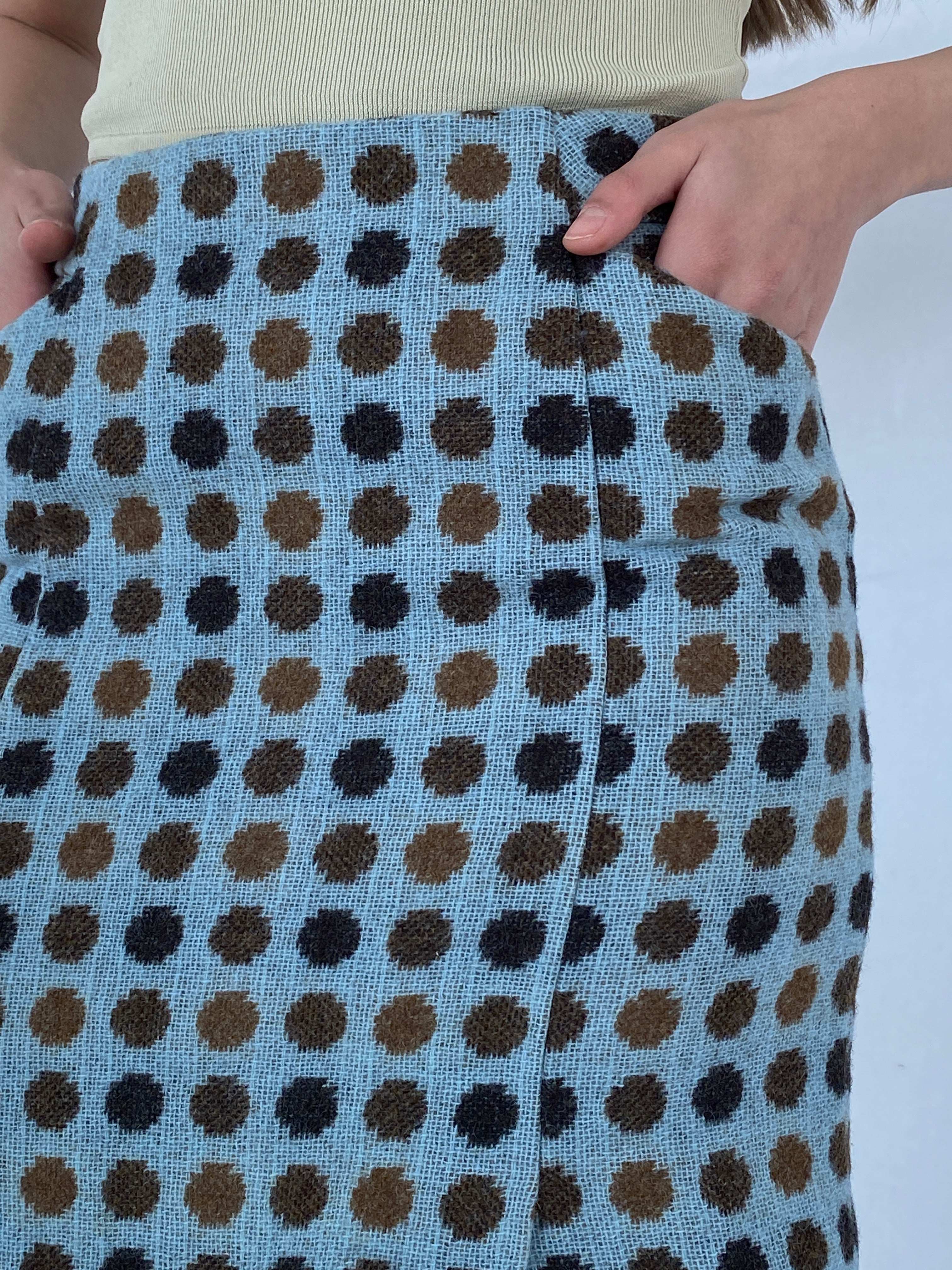 Boden - British Tweed by Moon Mini Polka Dots Skirt - Balagan Vintage Mini Skirt 00s, 90s, mini skirt, Mira