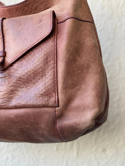 BURKELY Every Day Genuine Brown Leather Shoulder Bag - Balagan Vintage Handbags 90s, bag, brown leather, genuine leather, shoulder bag