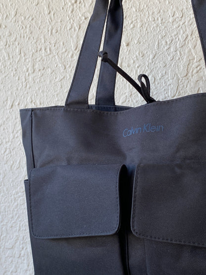 Calvin Klein Collection Shoulder Bag Black Canvas Laptop Tote Bag - Balagan Vintage Shoulder Bag 00s, 90s, bag, handbag, shoulder bag, Y2K, zebra, zebra print
