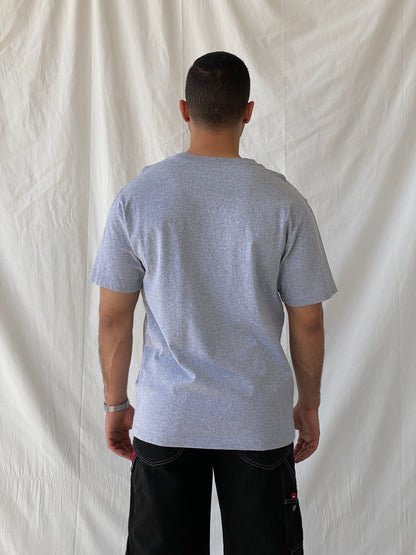 Carhartt Core Logo Men’s Loose Fit Gray Heavyweight Cotton T-shirt - M - Balagan Vintage Half Sleeve Top 90s, cotton, men top, NEW IN, Ramez, summer