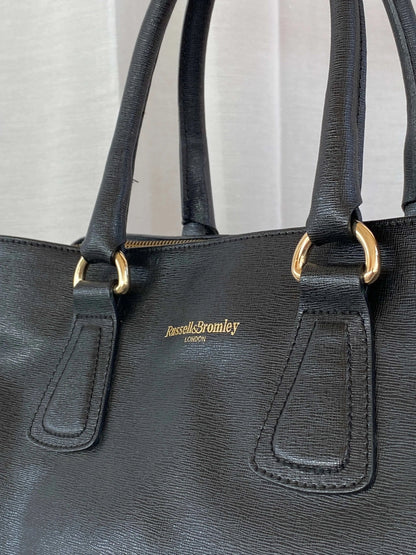 Classic Russel & Bromley London Black Leather Work Bag - Balagan Vintage Handbags 90s, consignment, Sadouf