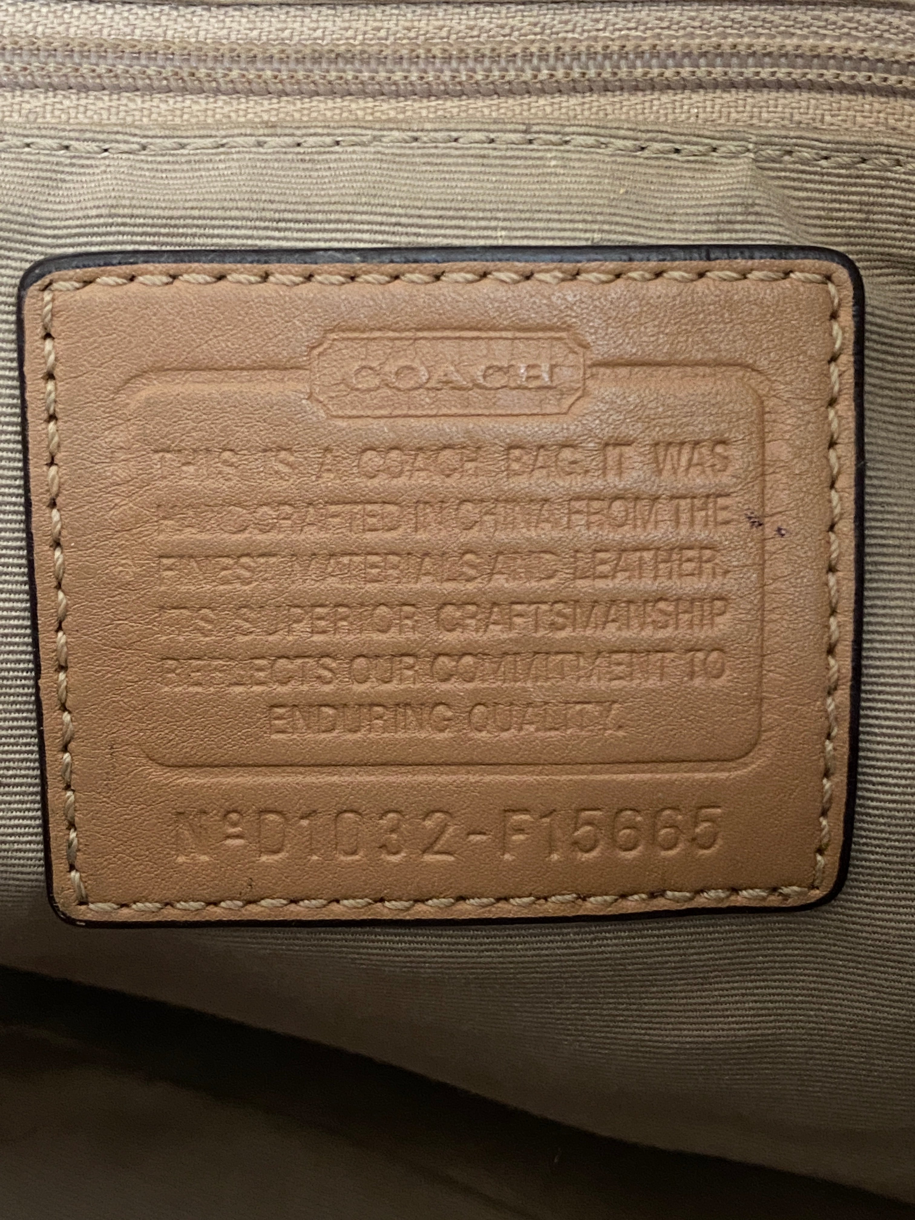 Coach Hampton Carryall Signature C Monogram Purse Braided Leather Trim Khaki Tan Satchel Shoulder Bag - Balagan Vintage Shoulder Bag 00s, 90s, bag, cowboy, NEW IN, shoulder bag, Y2K