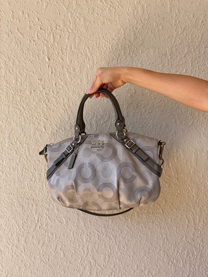 Coach Madison Sophia Dotted OP Art Monogram Purse Signature C Satchel Silver Bag - Balagan Vintage Shoulder Bag 00s, 90s, bag, NEW IN, shoulder bag, Y2K