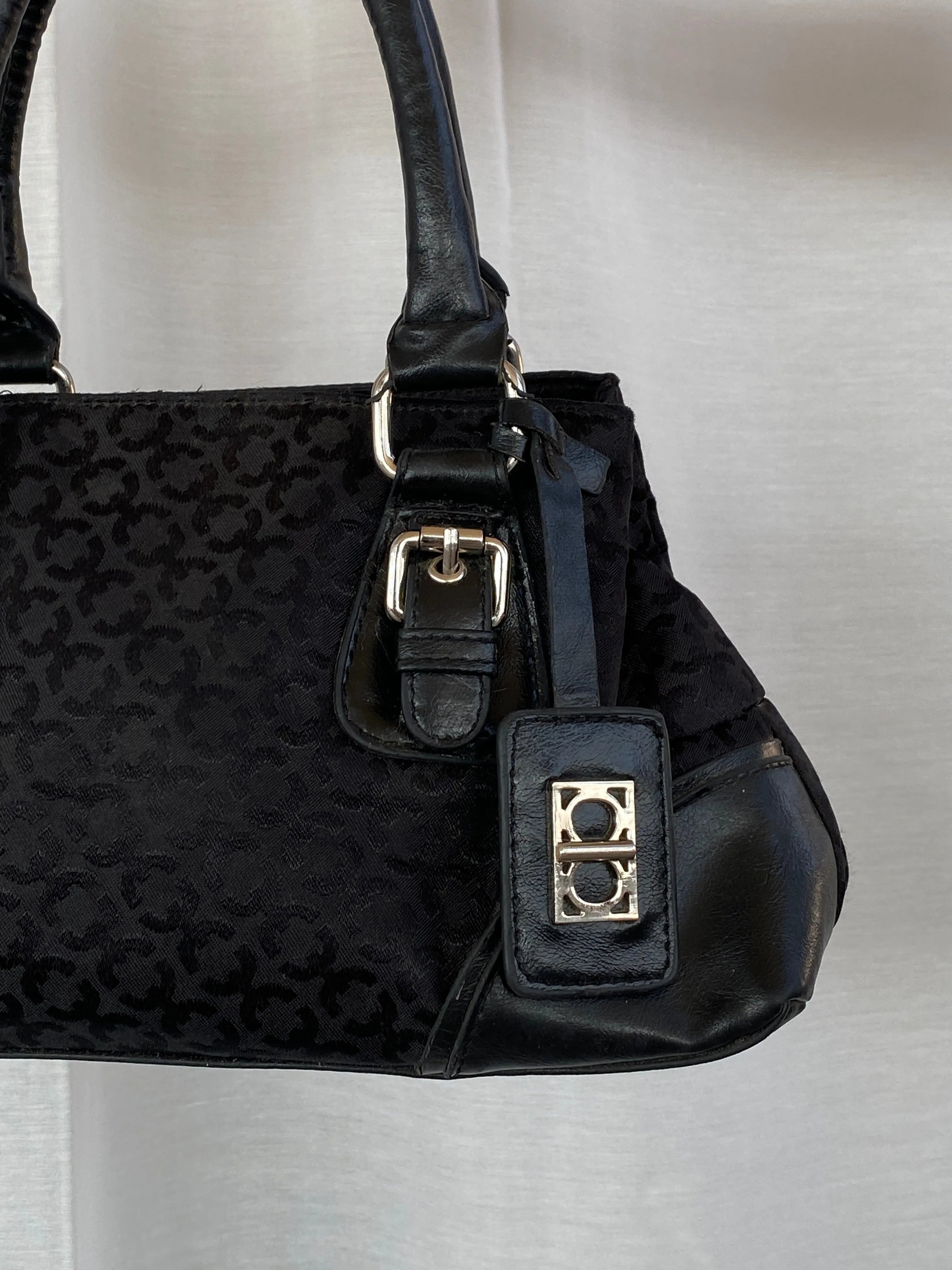 Collection @ Debenhams Black Jacquard Fabric Small Handbag - Balagan Vintage Handbags 90s