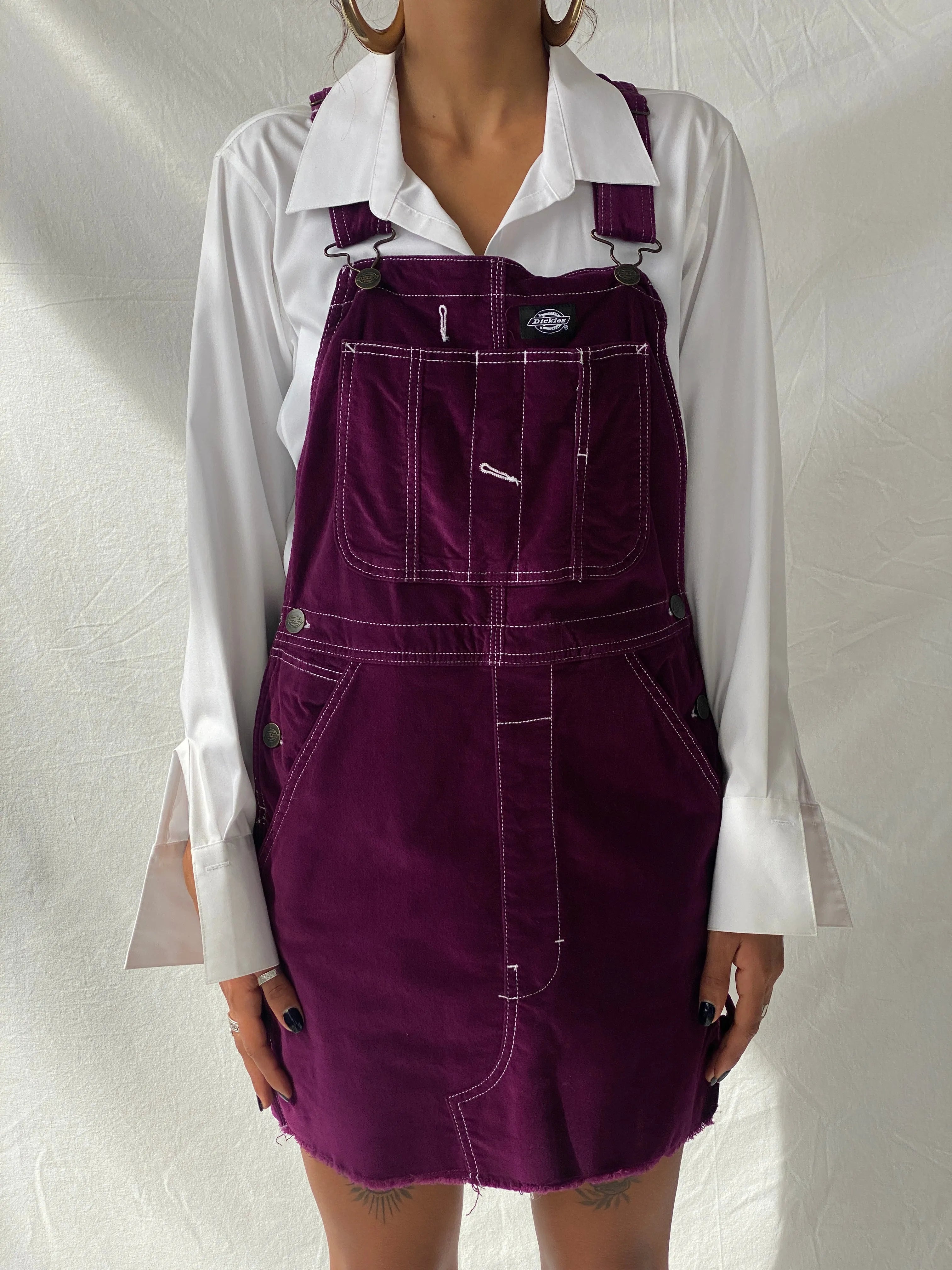 Dickies Juniors’ Carpenter Overall Corduroy Women’s Jumper Dress - XS - Balagan Vintage Midi Dress floral dress, midi dress, summer, Tojan