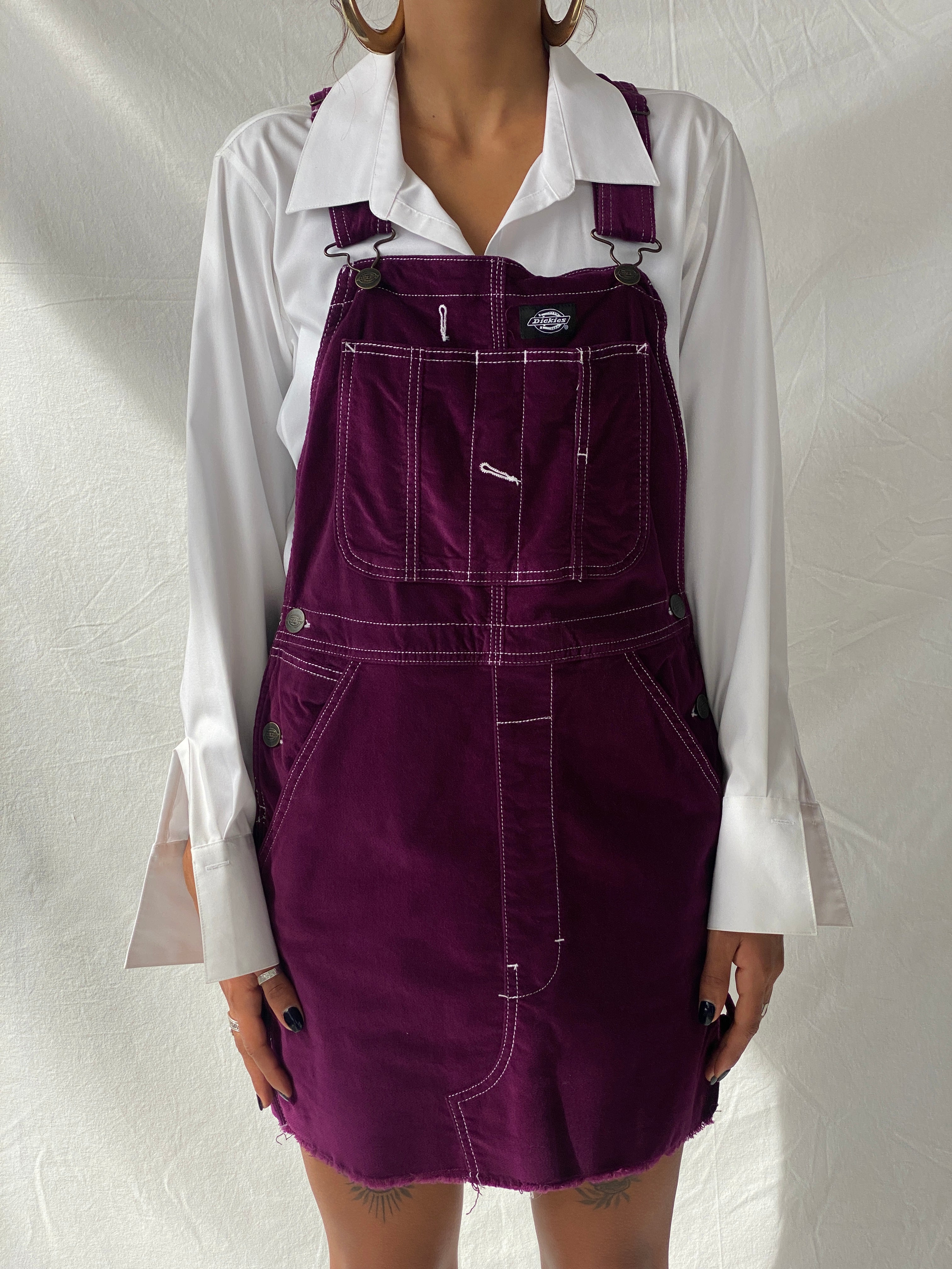Dickies Juniors’ Carpenter Overall Corduroy Women’s Jumper Dress - XS - Balagan Vintage Midi Dress floral dress, midi dress, NEW IN, summer, Tojan