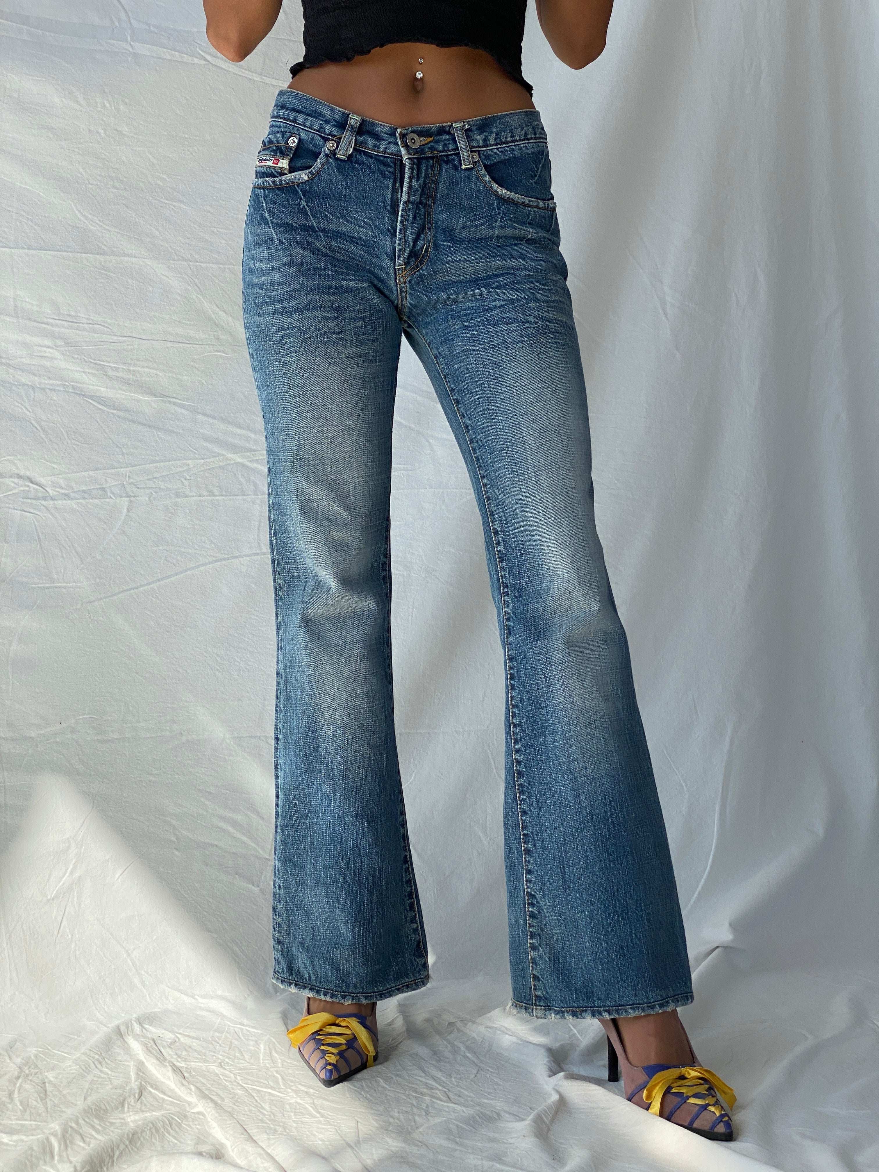 Diesel Industry Denim Division Mid Rise Washed Flare Jeans - 34EUR - Balagan Vintage Jeans 00s, 90s, denim, Diesel, jeans, low rise jeans, straight cut jeans, Tojan