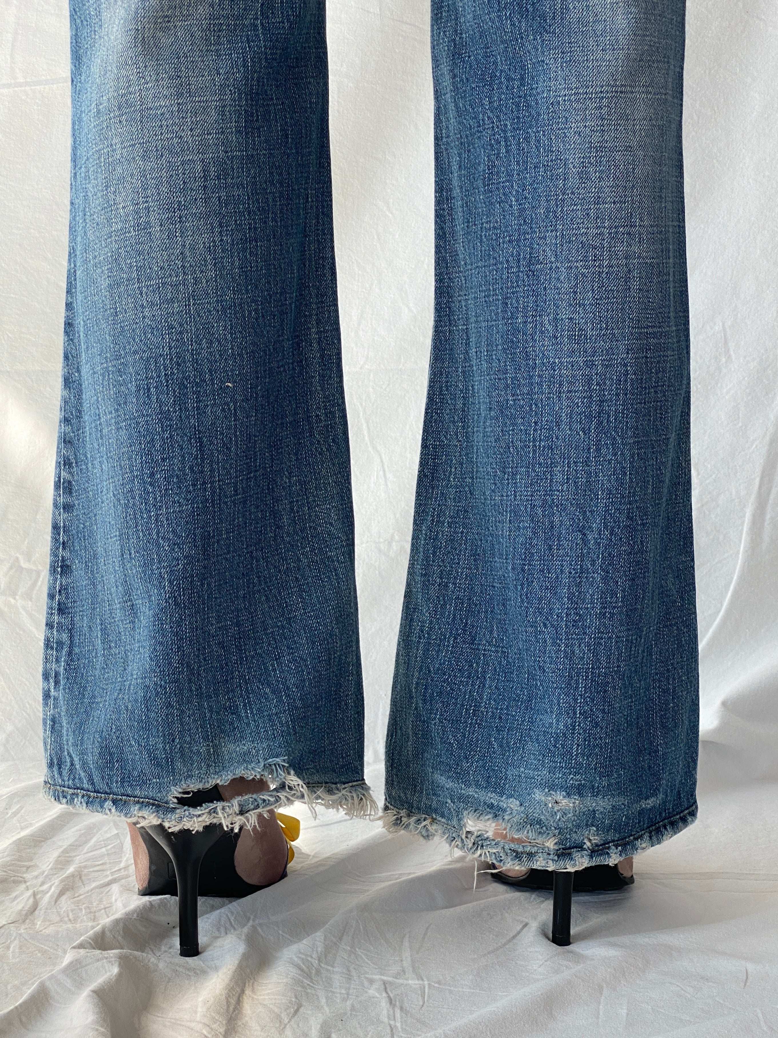 Diesel Industry Denim Division Mid Rise Washed Flare Jeans - 34EUR - Balagan Vintage Jeans 00s, 90s, denim, Diesel, jeans, low rise jeans, straight cut jeans, Tojan