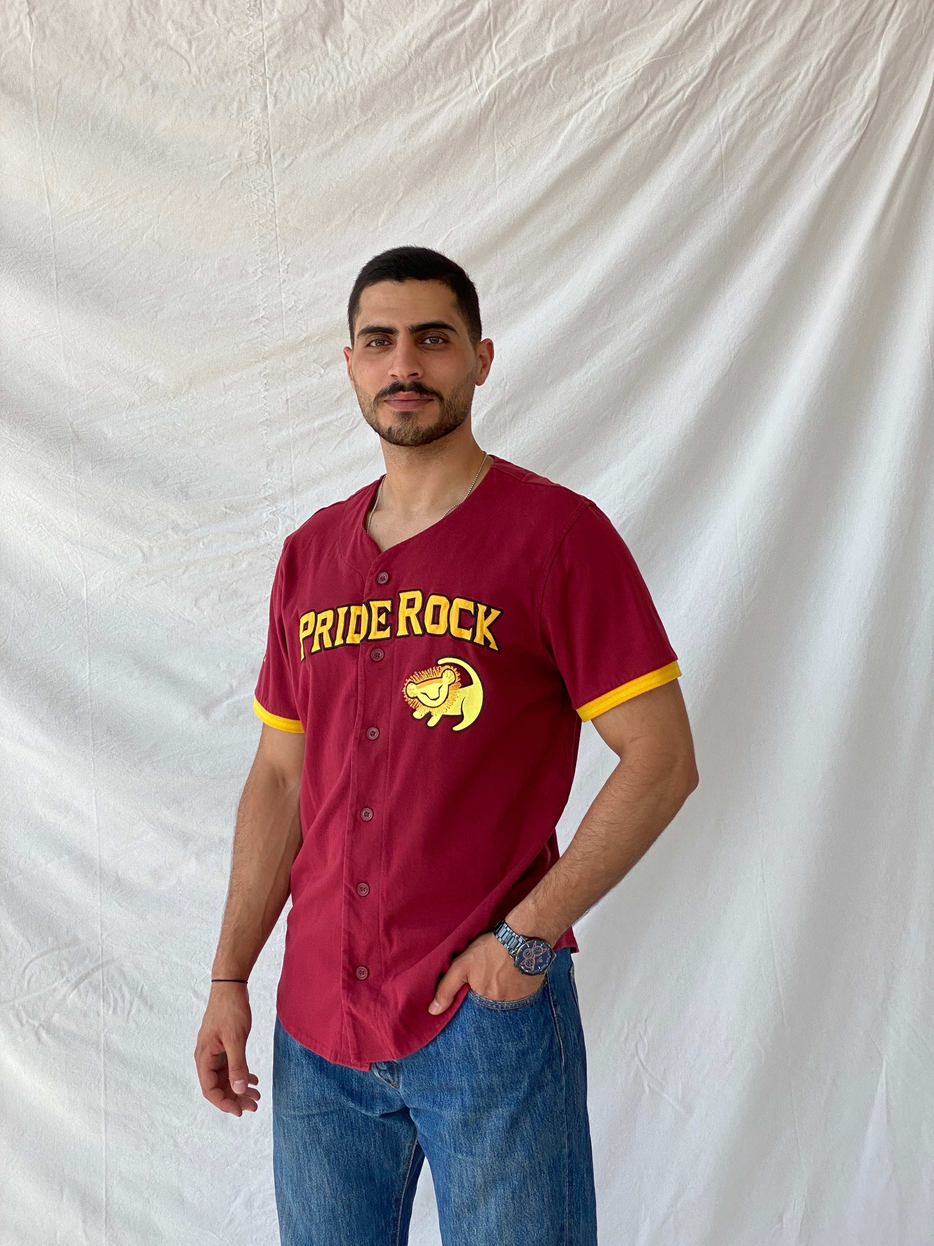 Disney The Lion King Pride Rock Mufasa Baseball Jersey - L - Balagan Vintage Half Sleeve Top 90s, Jersey, men top, Ramez, striped, striped shirt