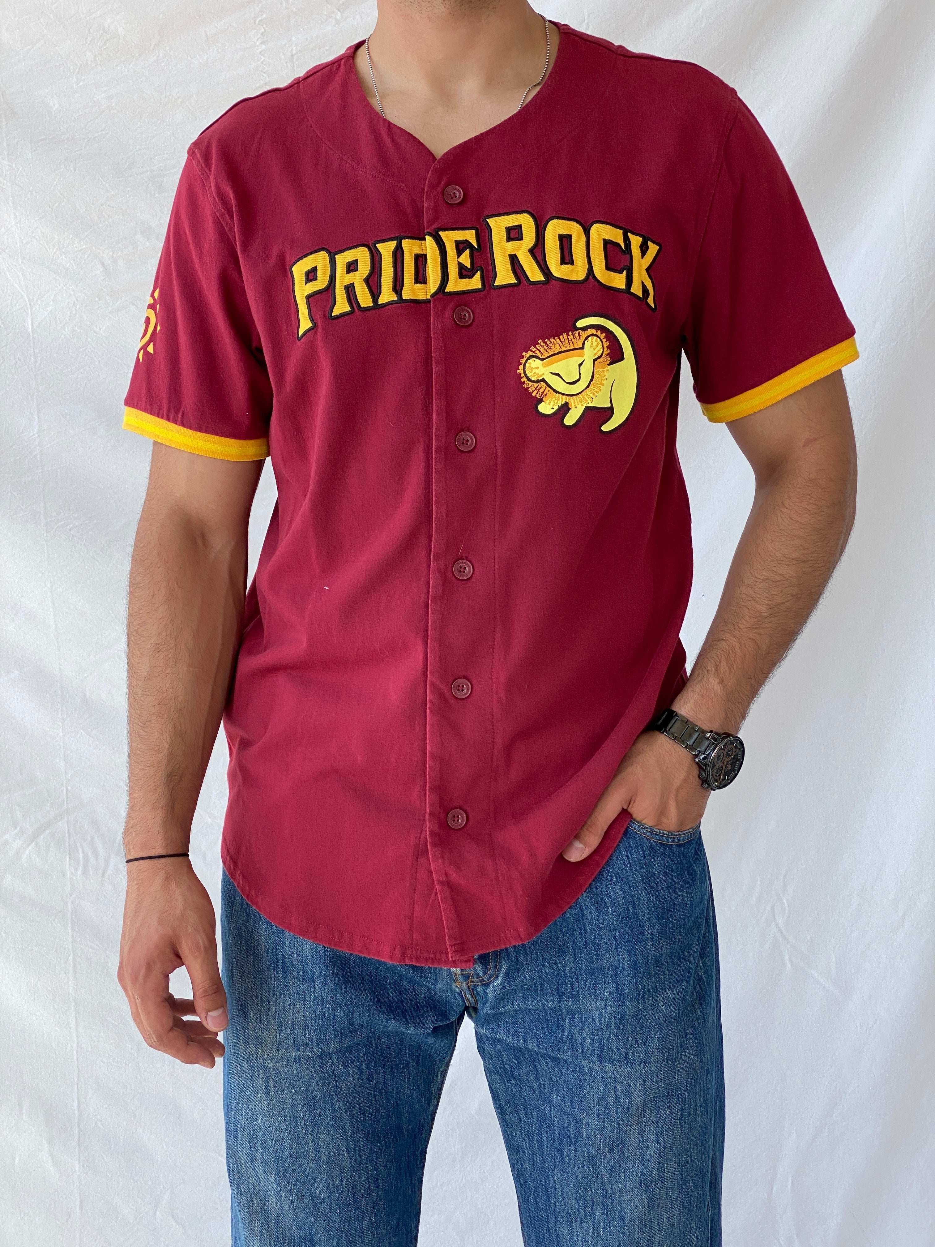 Disney The Lion King Pride Rock Mufasa Baseball Jersey - L - Balagan Vintage Half Sleeve Top 90s, Jersey, men top, Ramez, striped, striped shirt