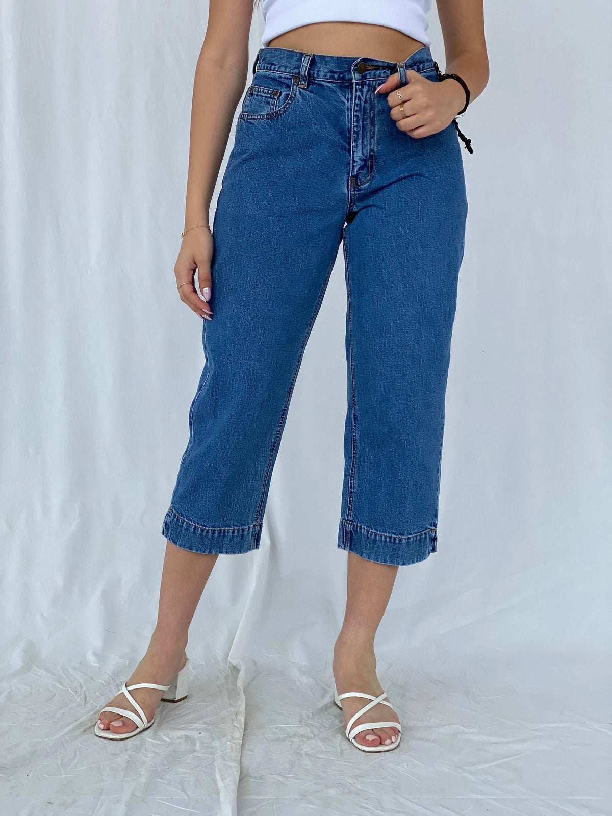 Pantalon Jean Capri PANKERS JEANS – Femme, Taille M Junior, Bleu Marine