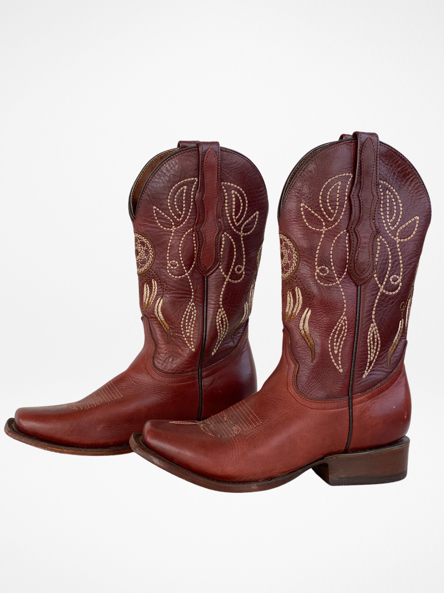 El General Western Embroidered Brown Nubuck Leather Women’s Rodeo Classics Cowboy Boots - Balagan Vintage Boots 00s, 90s, Boots, brown leather, cowboy, cowboy boots, shoes