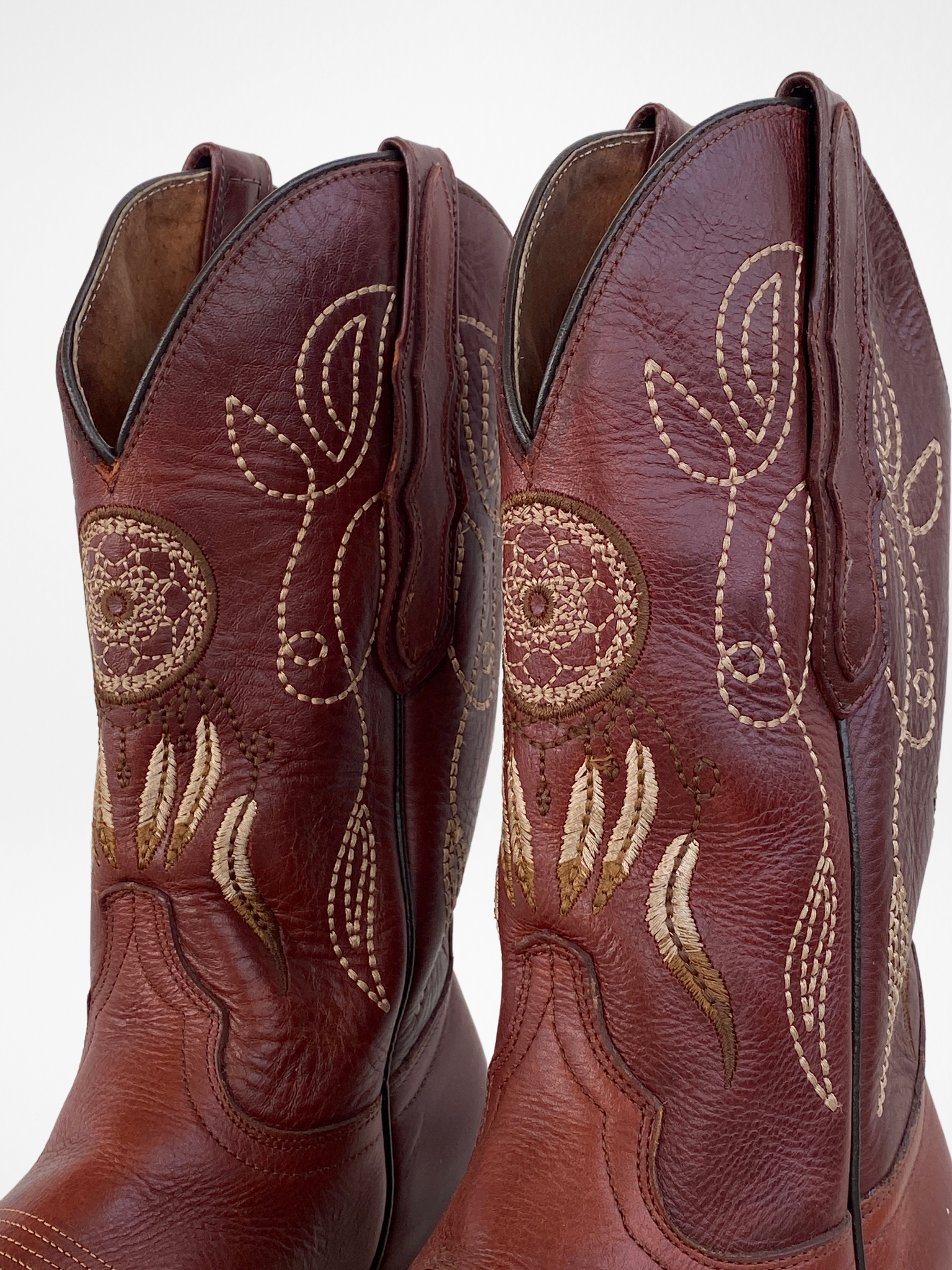 El General Western Embroidered Brown Nubuck Leather Women’s Rodeo Classics Cowboy Boots - Balagan Vintage Boots 00s, 90s, Boots, brown leather, cowboy, cowboy boots, shoes