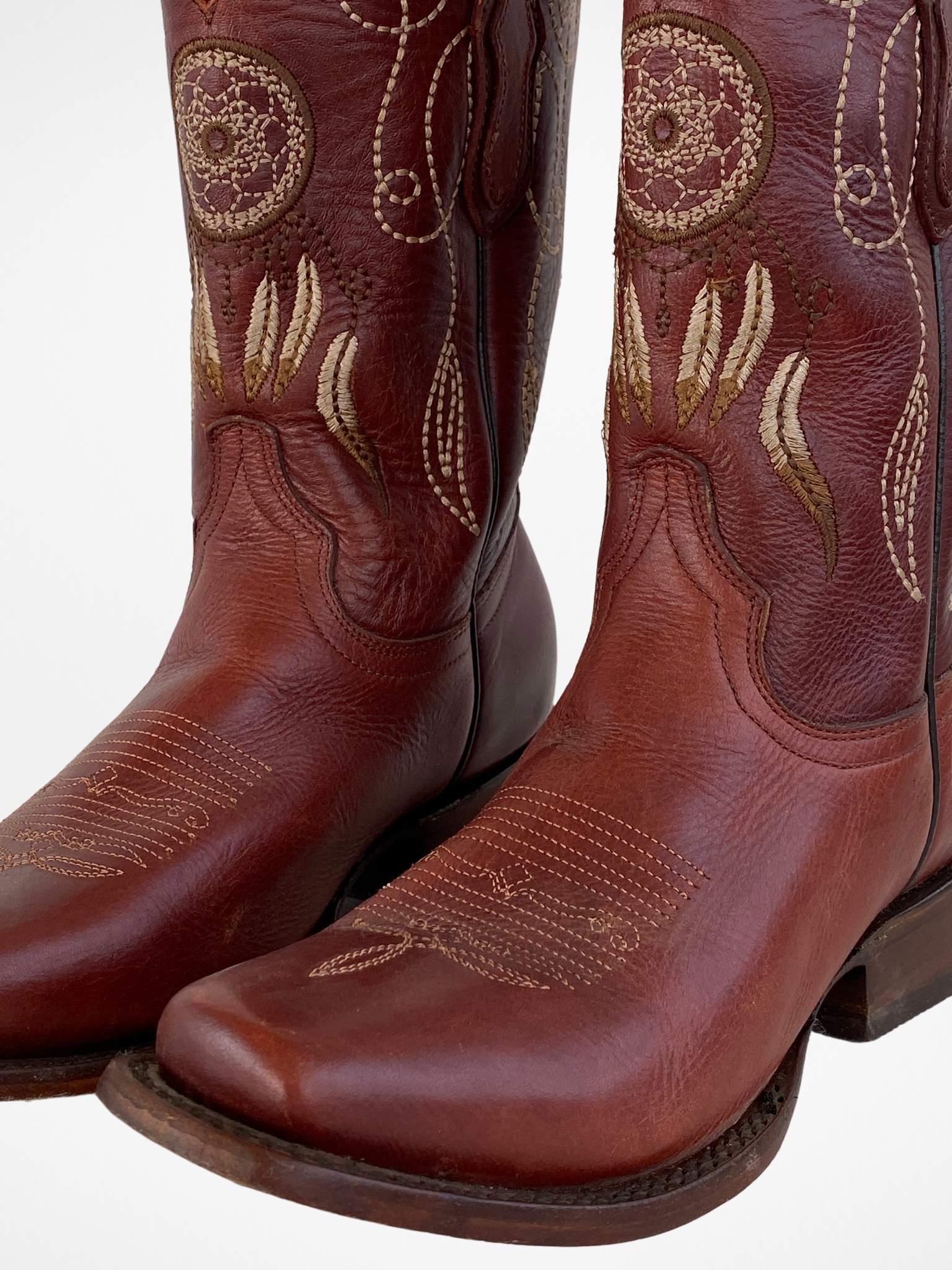 El General Western Embroidered Brown Nubuck Leather Women’s Rodeo Classics Cowboy Boots - Balagan Vintage Boots 00s, 90s, Boots, brown leather, cowboy, cowboy boots, shoes