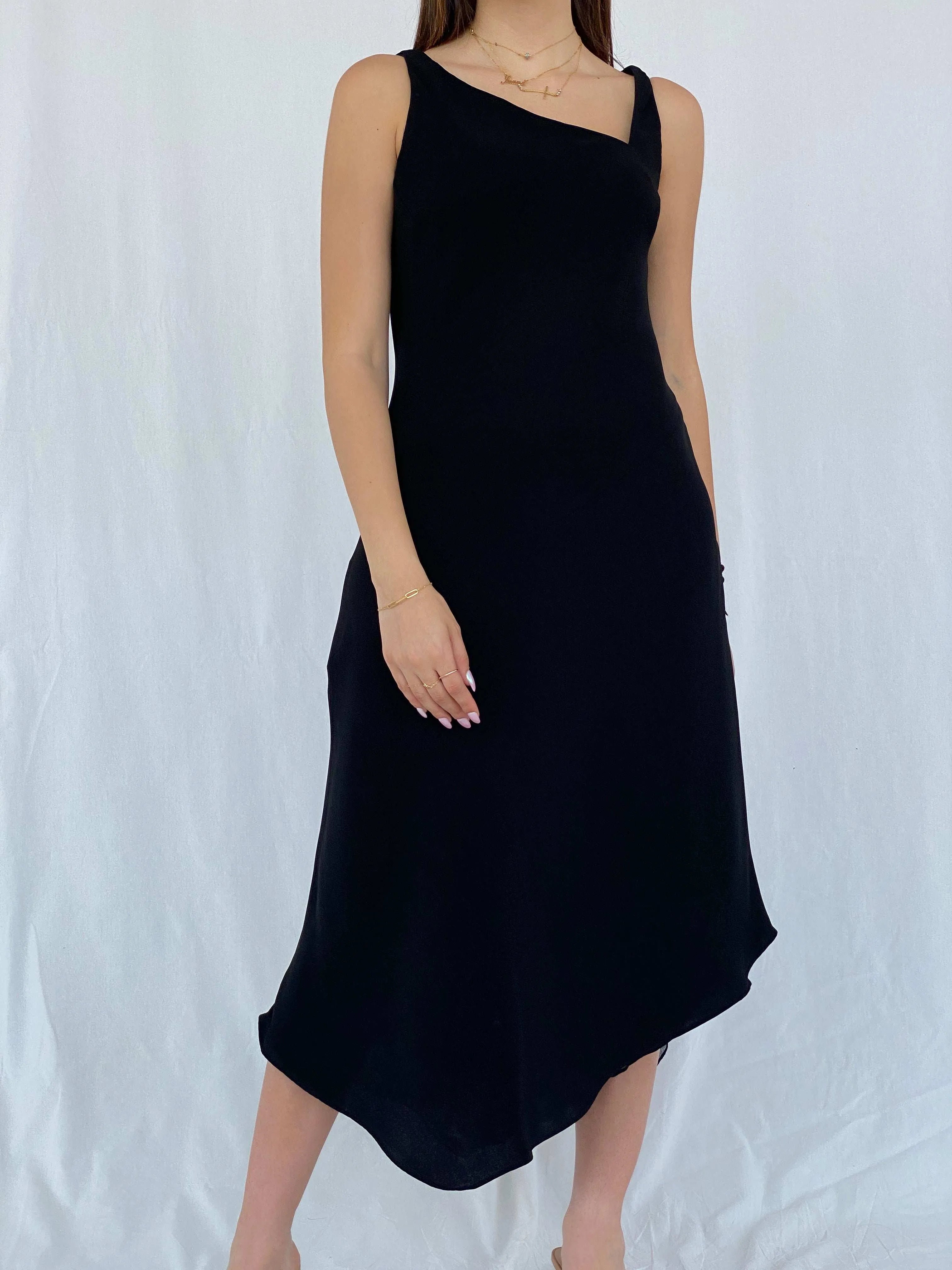 Elegant Vintage Jones New York Black Dress - Size M - Balagan Vintage Midi Dress 90s, dress, Juana, midi dress