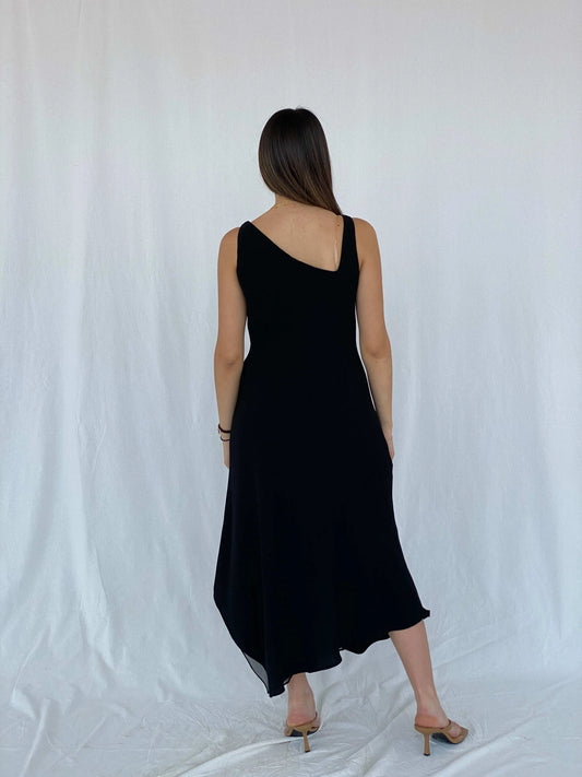 Elegant Vintage Jones New York Black Dress - Size M - Balagan Vintage Midi Dress 90s, dress, Juana, midi dress