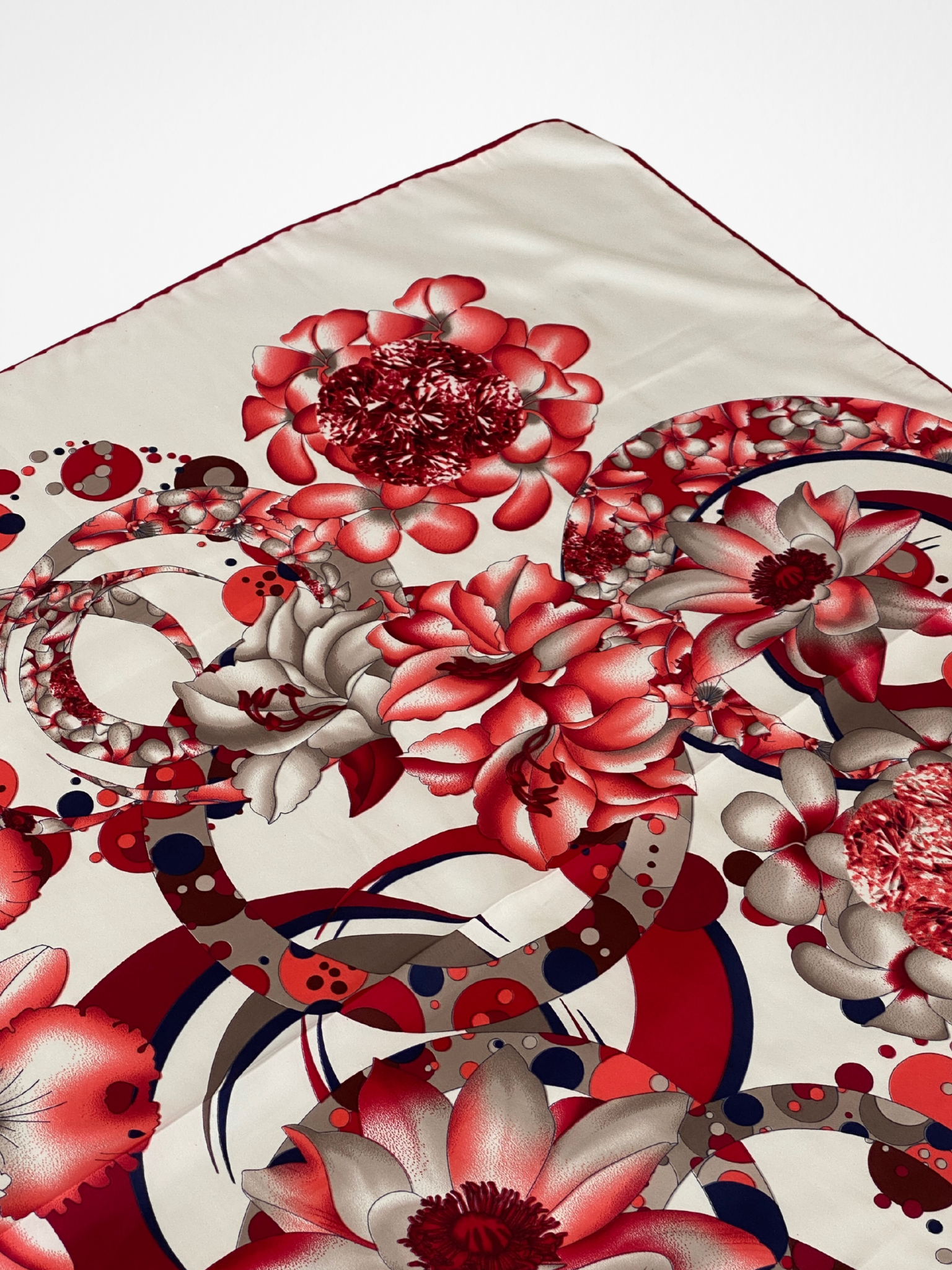 Elegant Zemmira Floral & Abstract Design Square Scarf - Balagan Vintage Scarf 00s, multicolored, NEW IN, scarf, summer