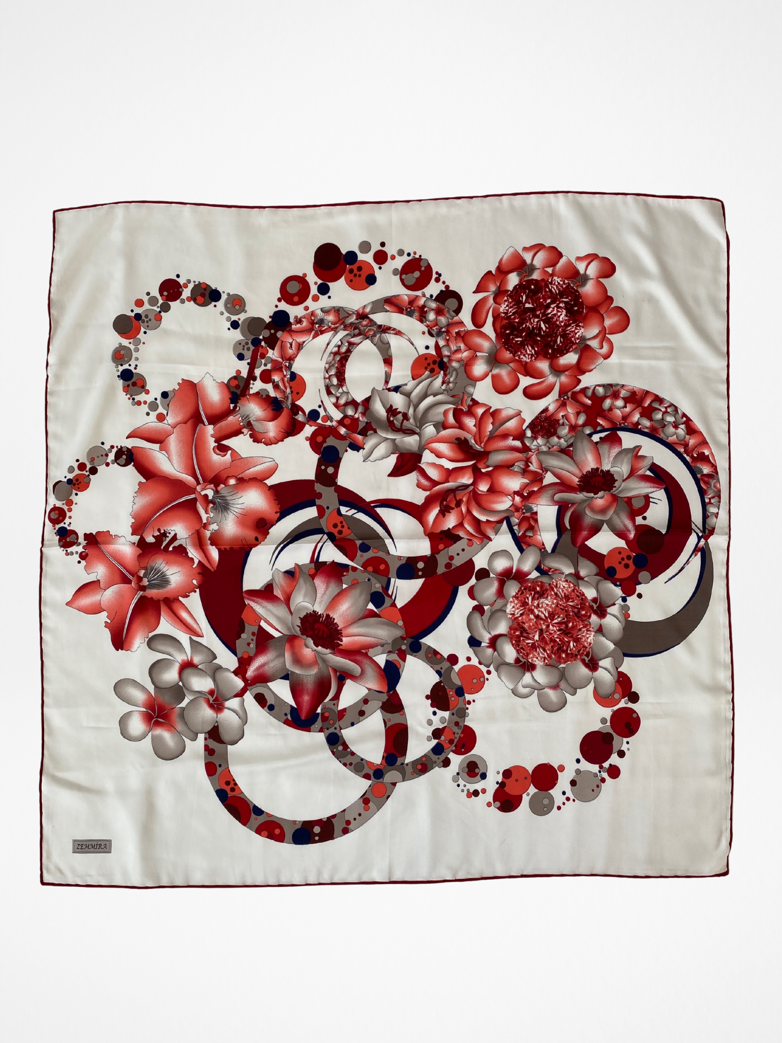 Elegant Zemmira Floral & Abstract Design Square Scarf - Balagan Vintage Scarf 00s, multicolored, NEW IN, scarf, summer