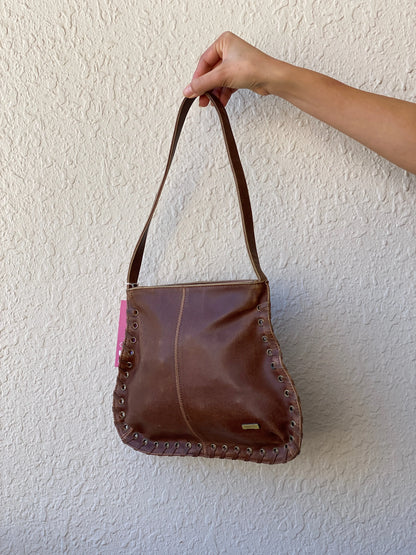Fiorelli Tan Brown Faux Leather Shoulder Bag - Balagan Vintage Handbags 90s, bag, brown leather, genuine leather, shoulder bag
