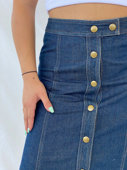 Gap Knee Length Denim Skirt - S - Balagan Vintage Midi Skirt 00s, denim, denim skirt, Lana, midi skirt, summer