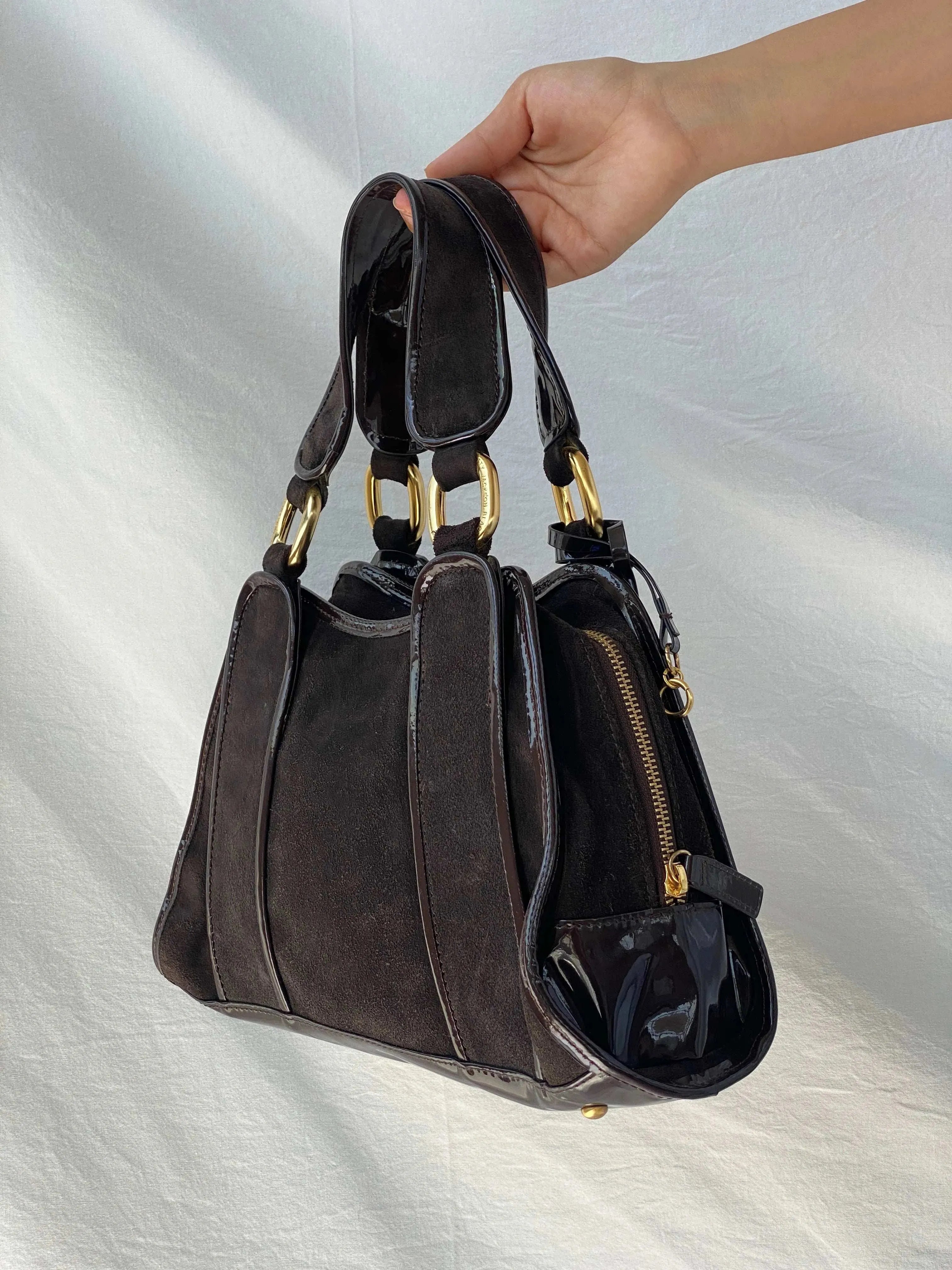 Gorgeous Brown Betty Jackson Black Handbag - Balagan Vintage Handbags bag, embellished bag, handbag, shoulder bag, vintage bags