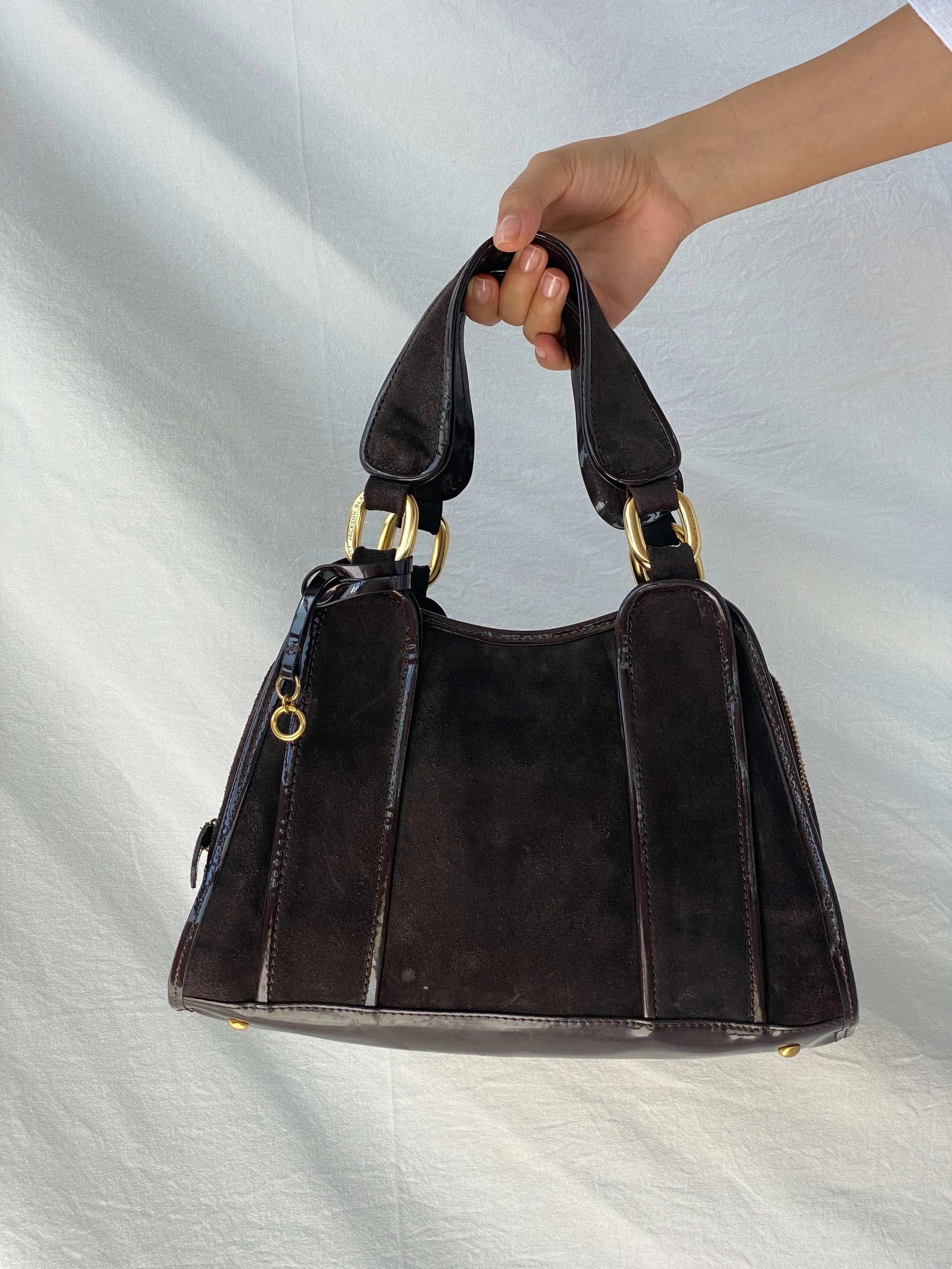 Gorgeous Brown Betty Jackson Black Handbag - Balagan Vintage Handbags bag, embellished bag, handbag, shoulder bag, vintage bags