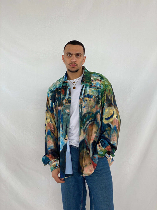 Gorgeous Vintage Christian Couture Printed Shirt - Balagan Vintage Full Sleeve Shirt 90s, Abdullah, full sleeve shirt