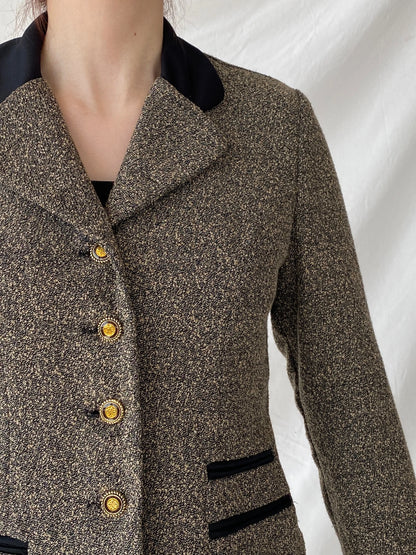 Gorgeous Vintage Dani Max Petite Gray Tweed Fitted Women’s Blazer - M - Balagan Vintage Blazer 00s, Ayah, blazer, Coats&Jackets, full sleeve blazer, striped, tweed blazer, Women's Blazers