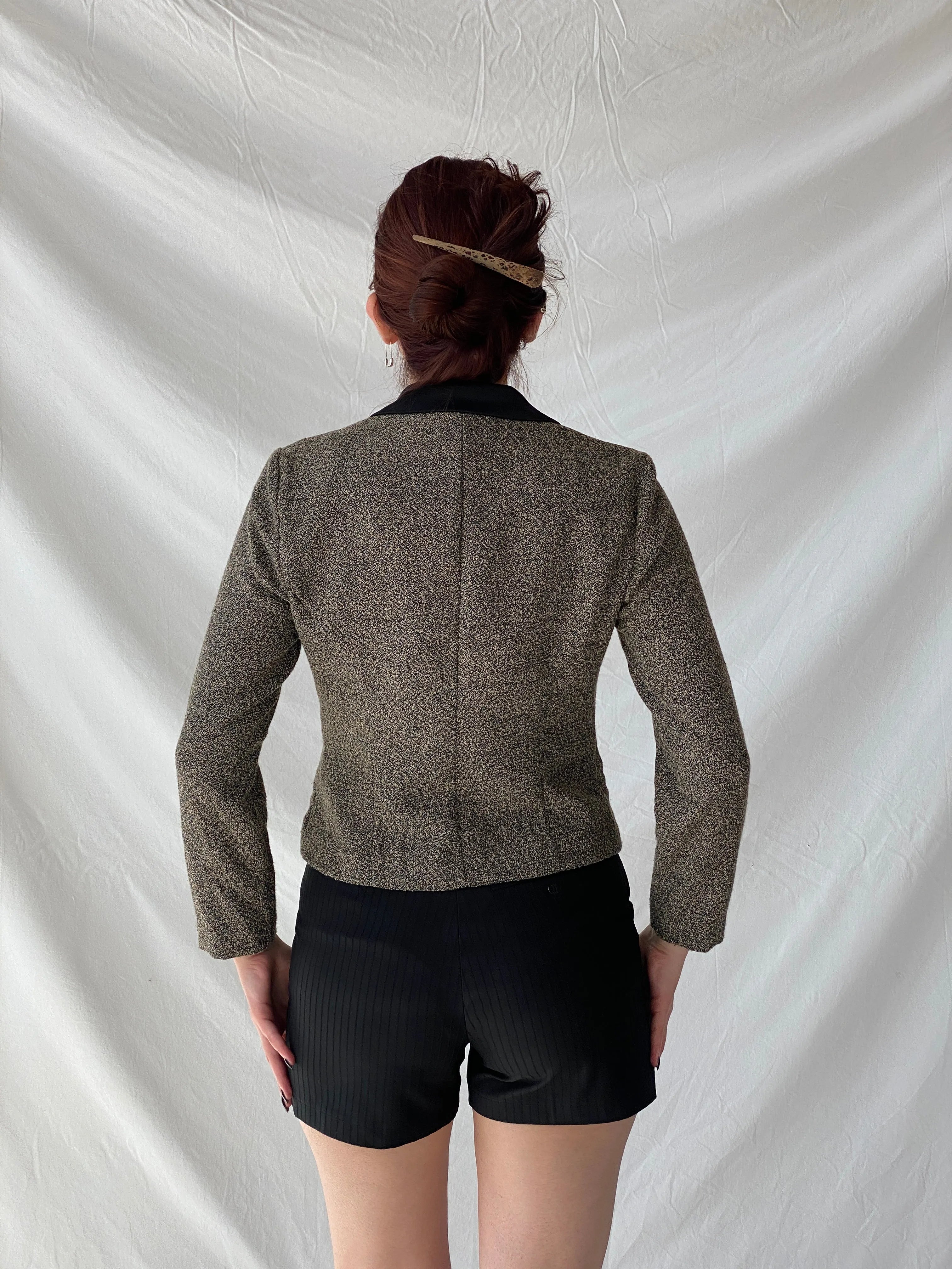 Gorgeous Vintage Dani Max Petite Gray Tweed Fitted Women’s Blazer - M - Balagan Vintage Blazer 00s, Ayah, blazer, Coats&Jackets, full sleeve blazer, striped, tweed blazer, Women's Blazers