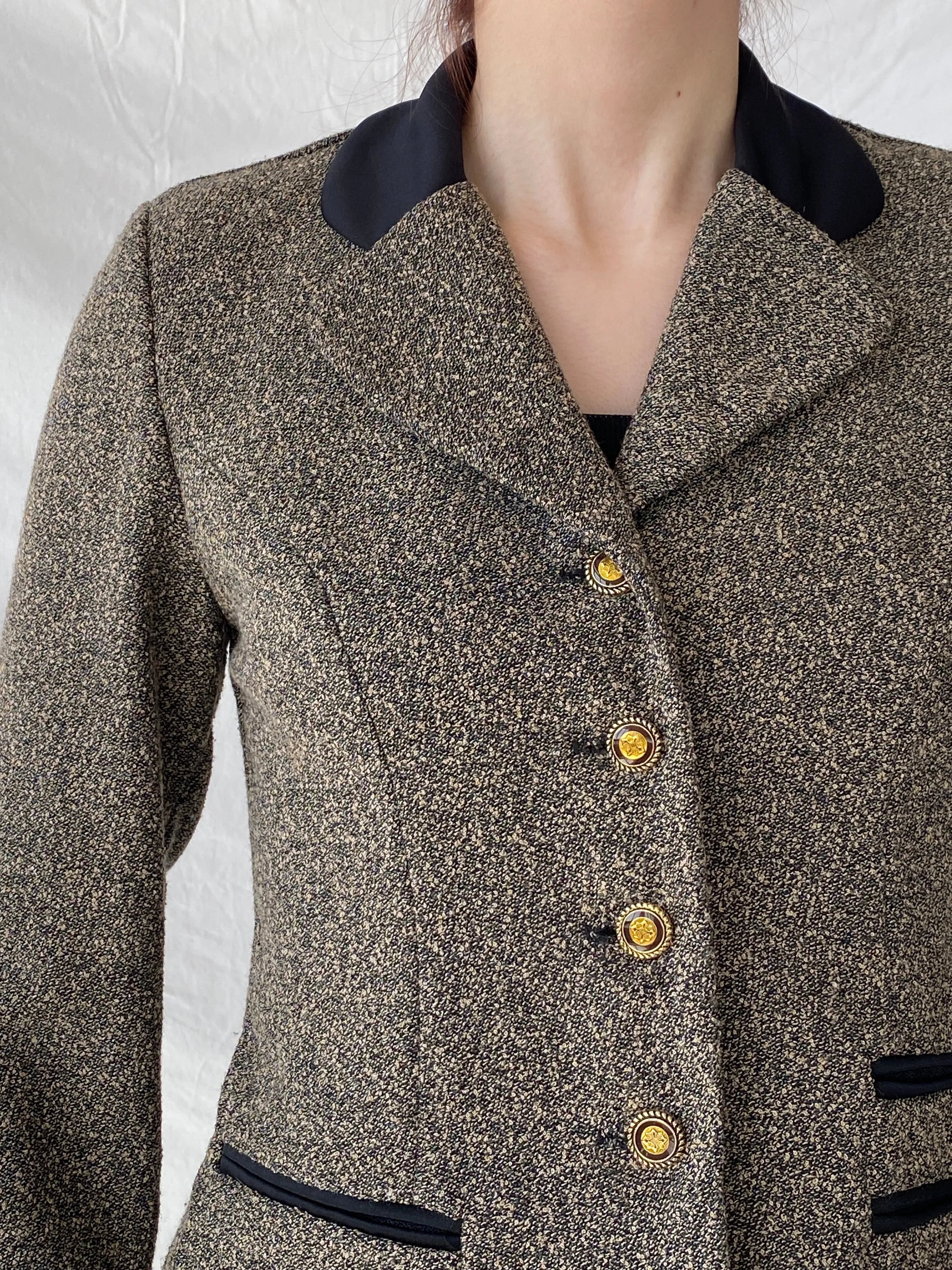 Gorgeous Vintage Dani Max Petite Gray Tweed Fitted Women’s Blazer - M - Balagan Vintage Blazer 00s, Ayah, blazer, Coats&Jackets, full sleeve blazer, striped, tweed blazer, Women's Blazers