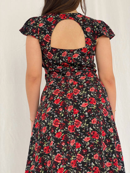 Gorgeous Vintage Floral Button Up Dress - Size M - Balagan Vintage Maxi Dress 00s, 00s dress, Deals, floral, floral dress, floral print, maxi dress, Rama