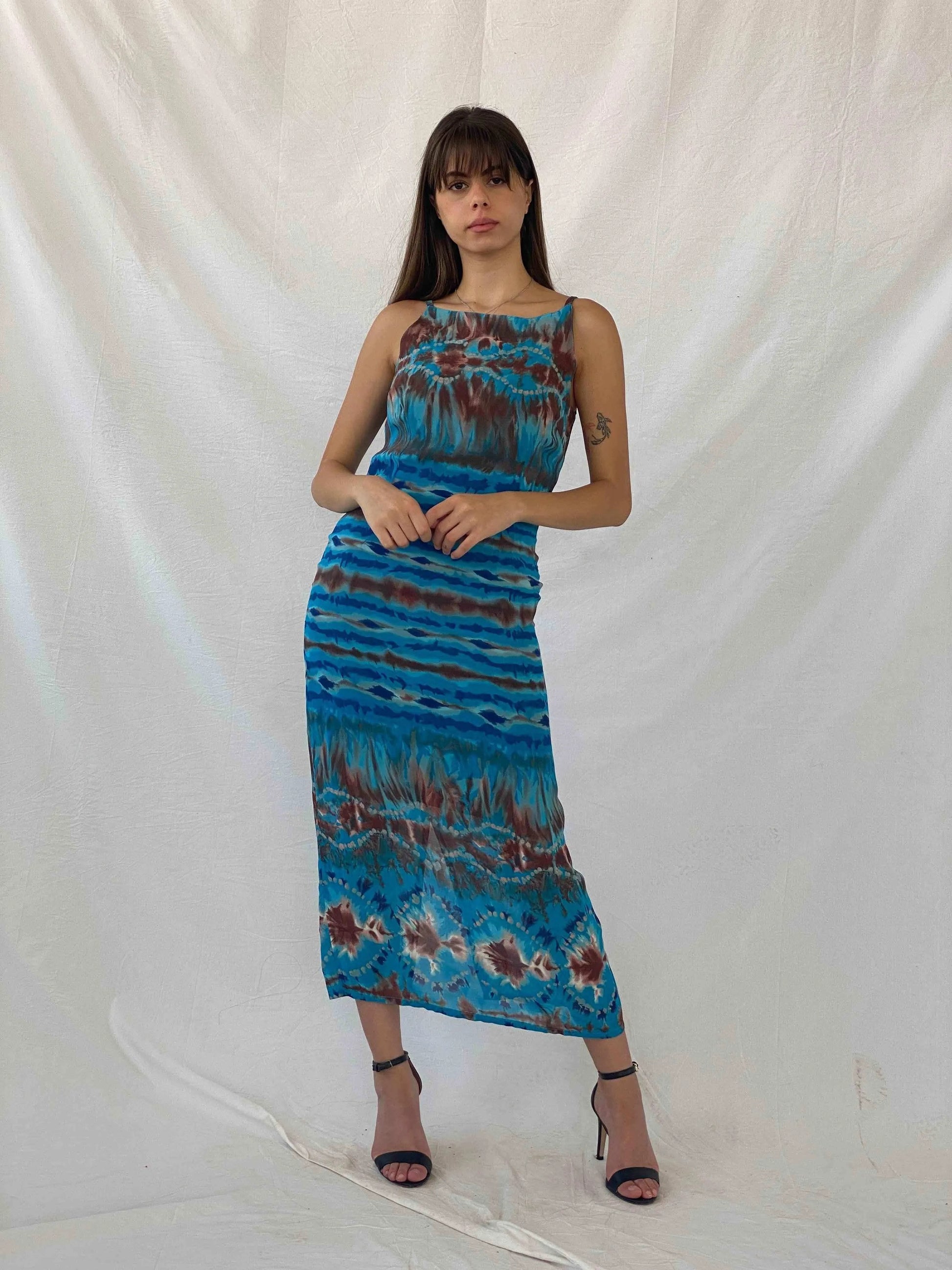 Gorgeous Vintage Maxi Dress with Back Slit - Balagan Vintage Maxi Dress 90s, maxi dress, Mira