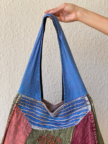 Hippie Hobo Bohemian Multi-colored Patchwork Cotton Shoulder Bag - Balagan Vintage Shoulder Bag 00s, 90s, bag, Boho, NEW IN, shoulder bag, Y2K