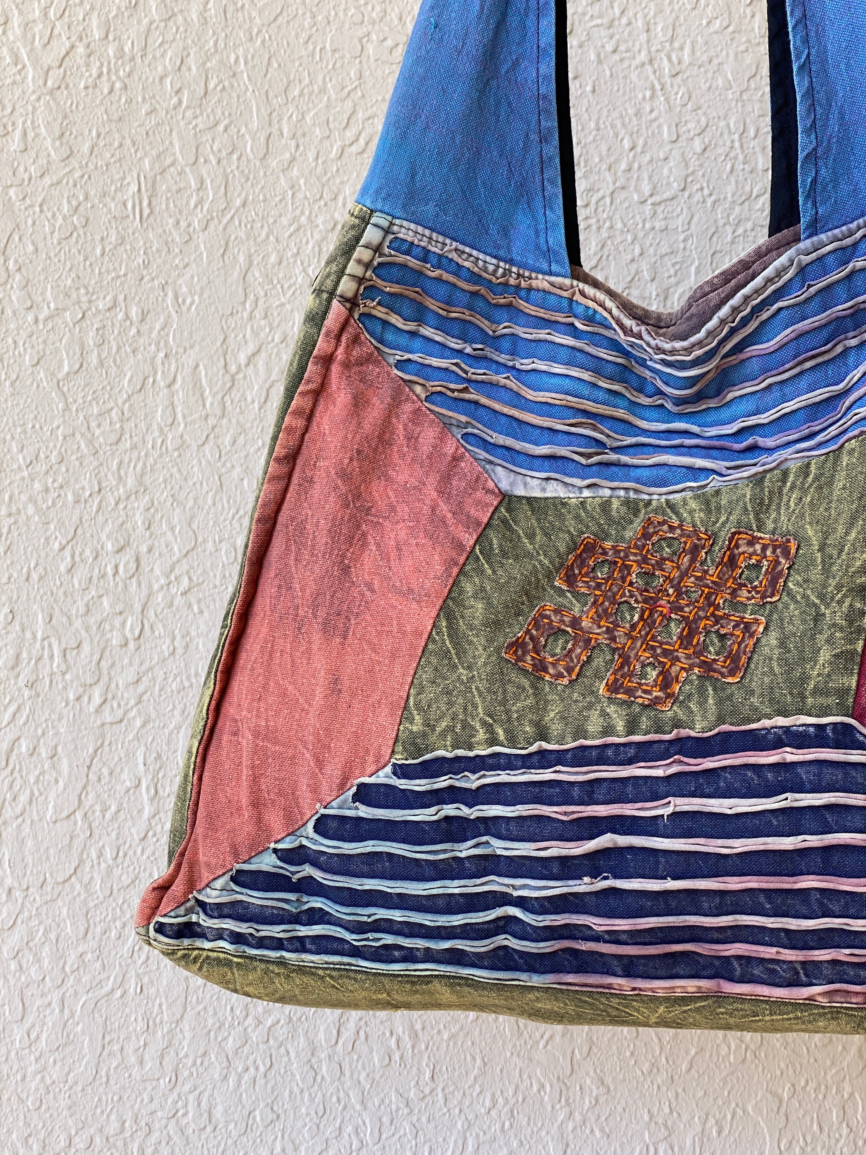Hippie Hobo Bohemian Multi-colored Patchwork Cotton Shoulder Bag - Balagan Vintage Shoulder Bag 00s, 90s, bag, Boho, NEW IN, shoulder bag, Y2K