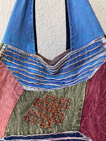 Hippie Hobo Bohemian Multi-colored Patchwork Cotton Shoulder Bag - Balagan Vintage Shoulder Bag 00s, 90s, bag, Boho, NEW IN, shoulder bag, Y2K