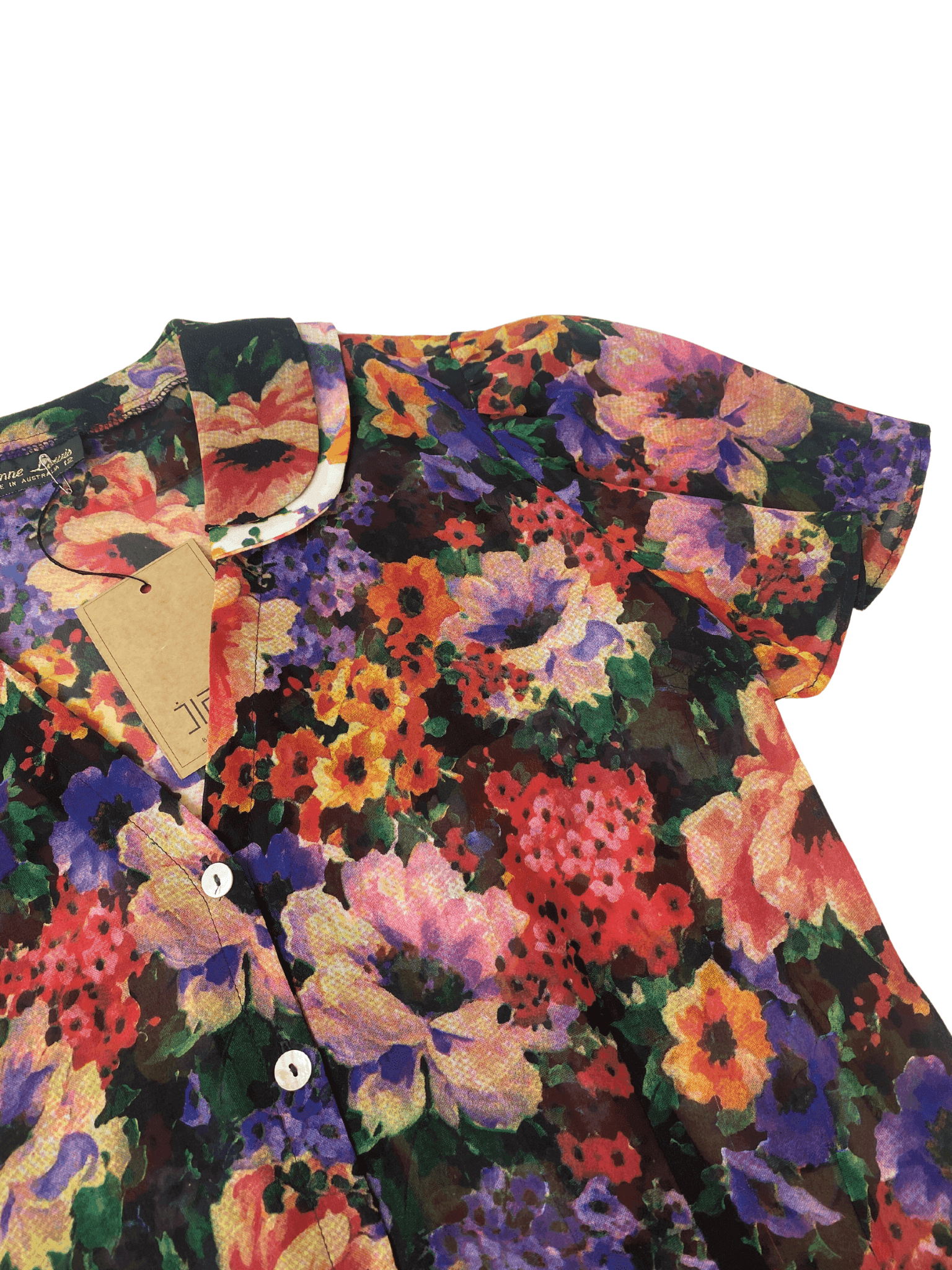 Vintage Anne Lewis Floral Shirt - Balagan Vintage Half Sleeve Shirt floral top, Rahmeh, shirt