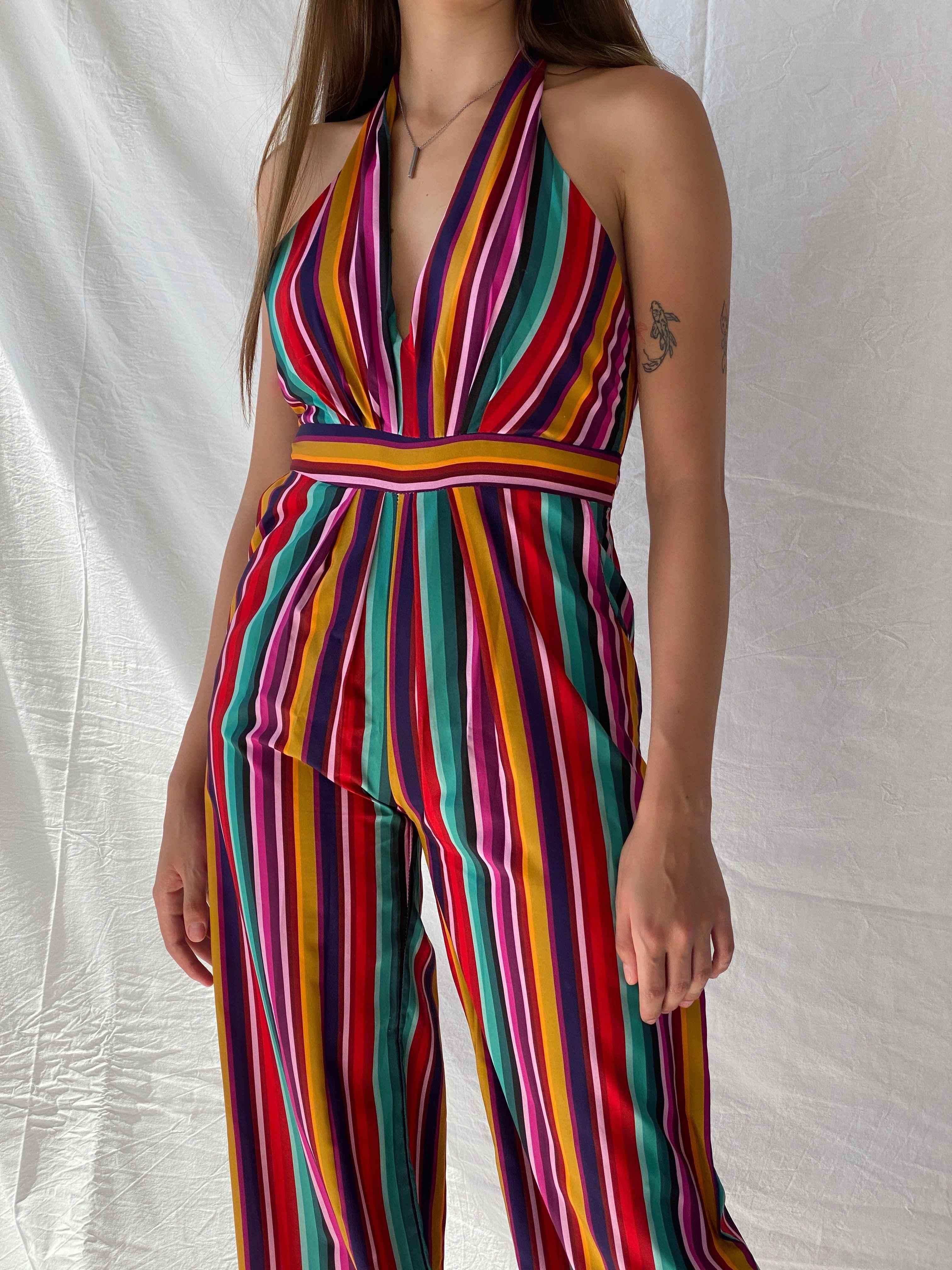 Multi coloured striped shop jumpsuit