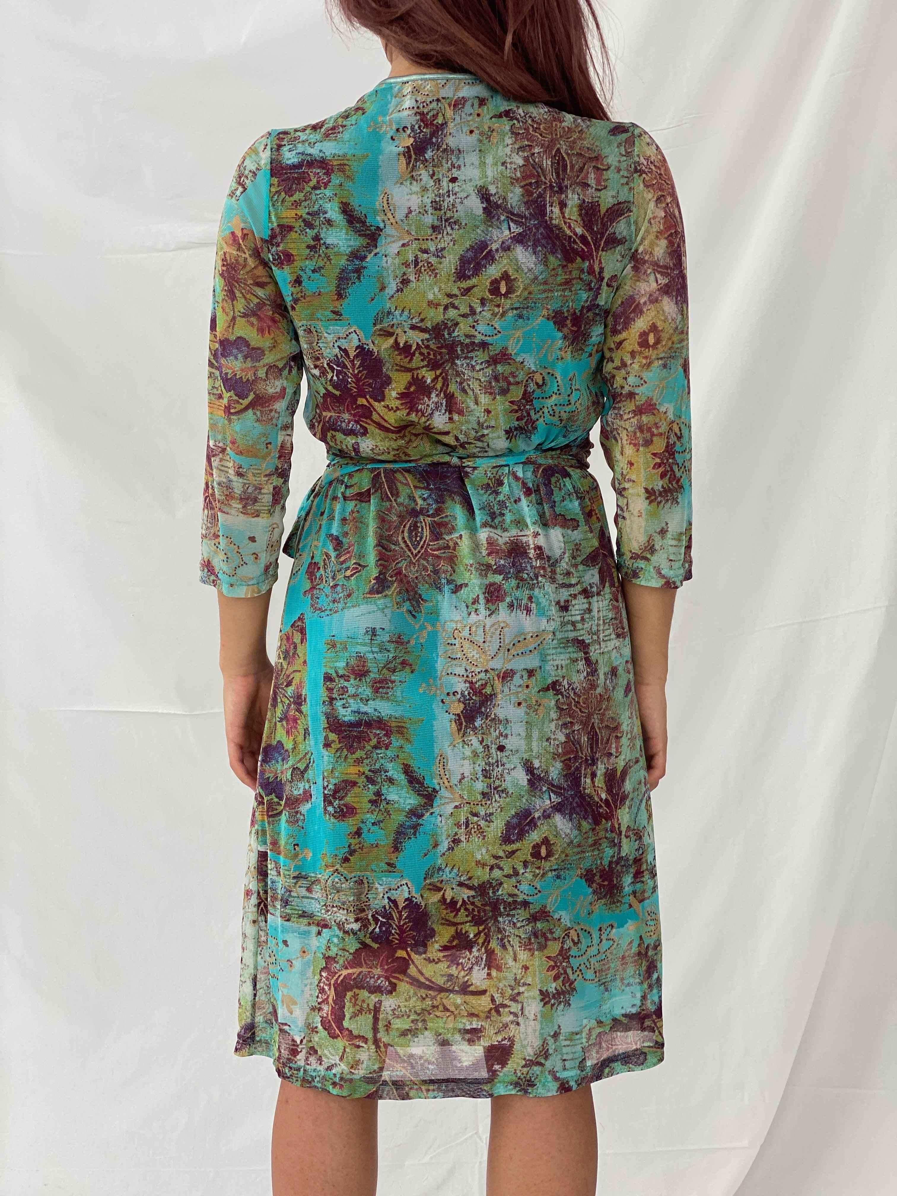 Vintage Bellamay Wrap Dress - Balagan Vintage Midi Dress 90s, dress, mesh, midi dress, Taima
