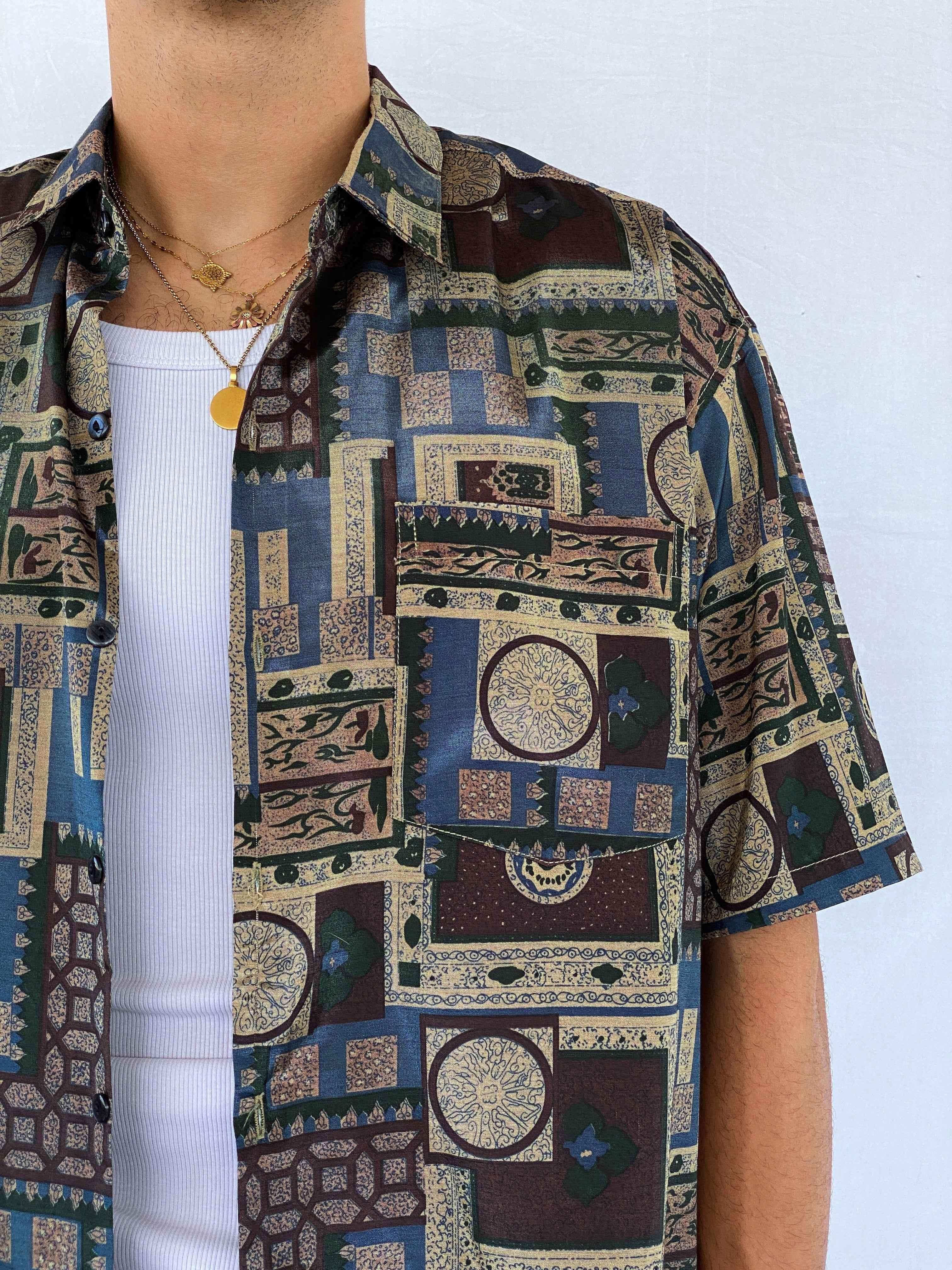 Vintage Printed Shirt - Balagan Vintage Half Sleeve Shirt 00s, 90s, Abdullah, half sleeve shirt, men, NEW IN