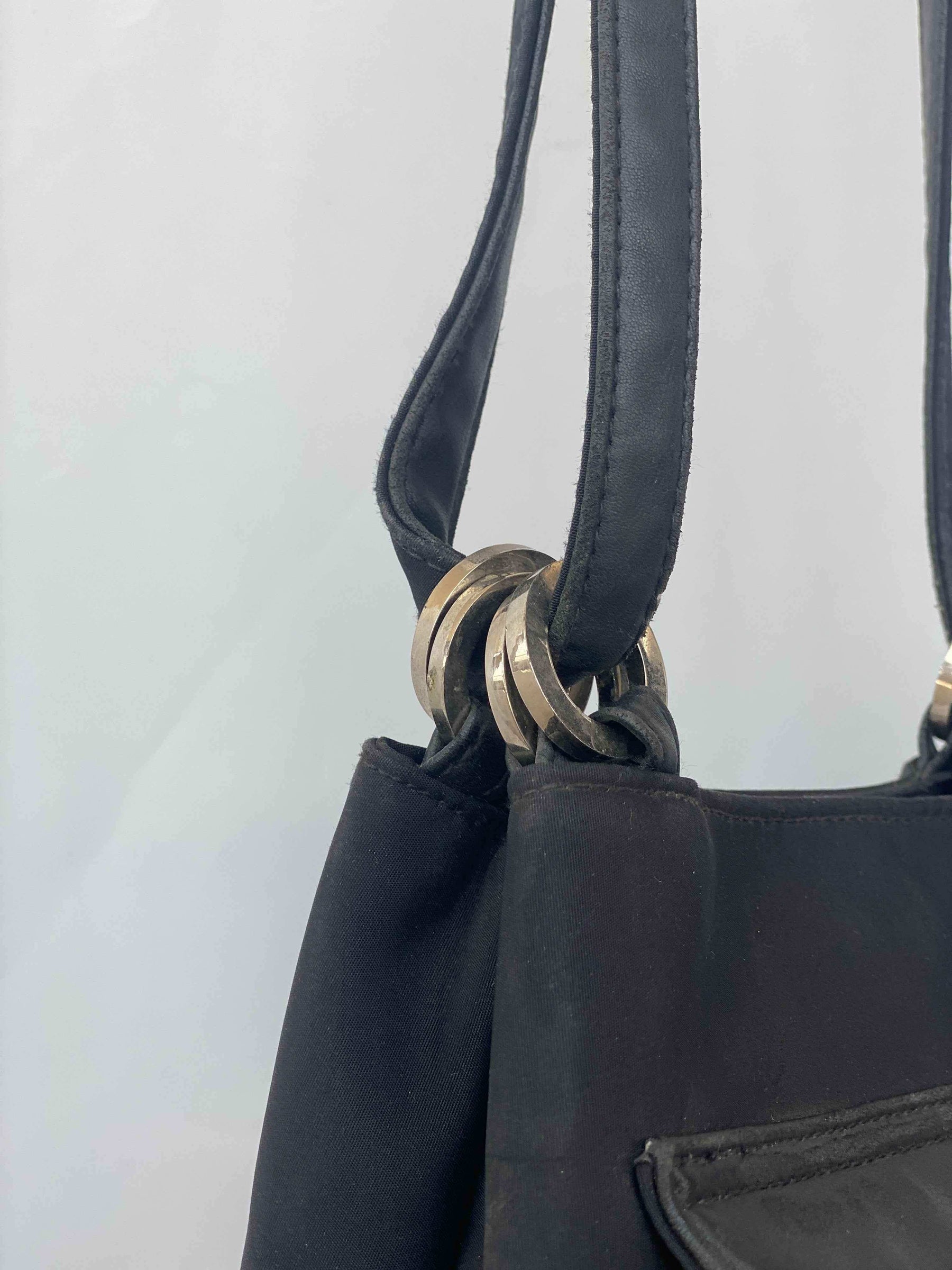 New Vintage Black Nine West Shoulder Bag With Long Straps