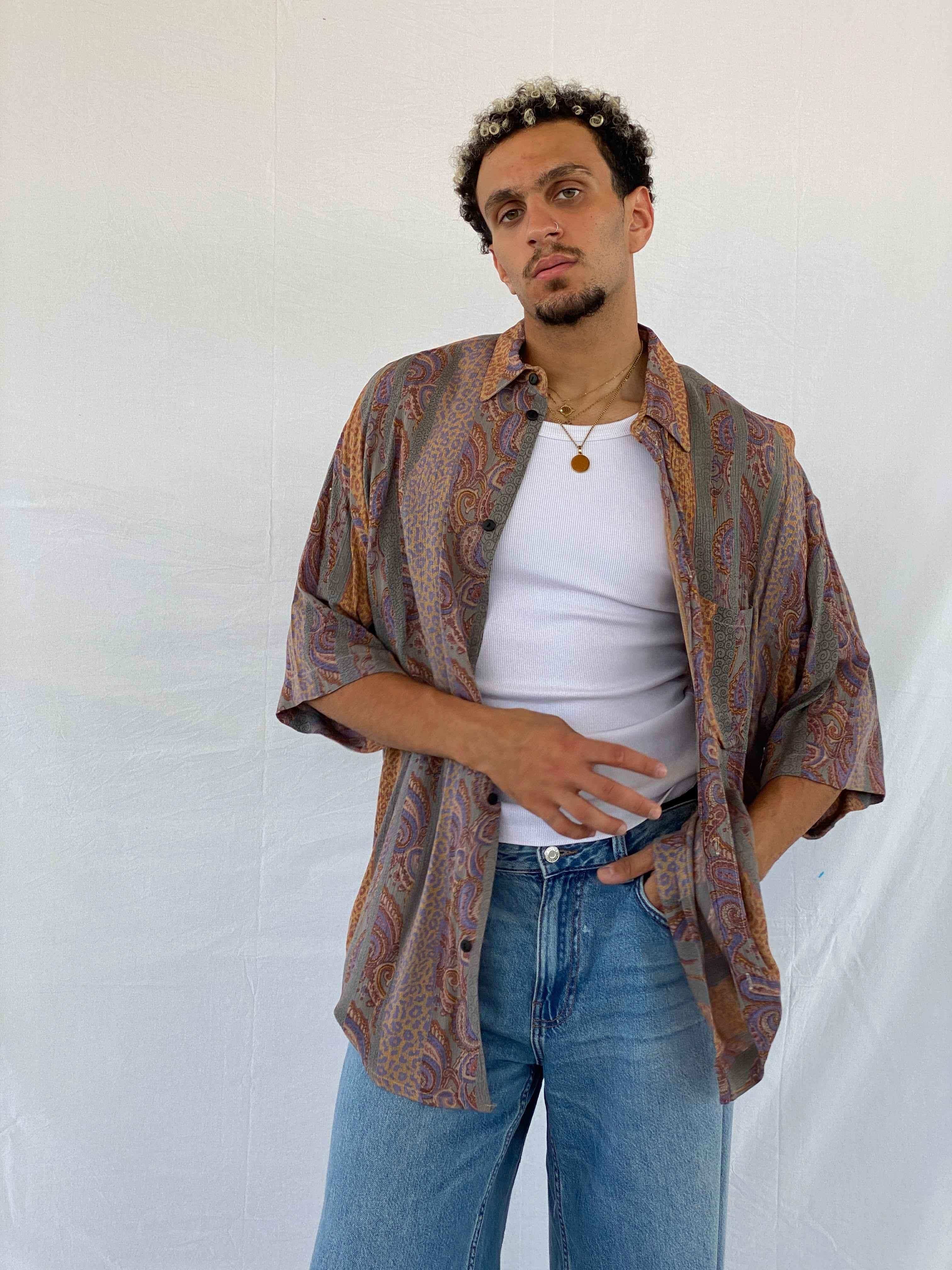 Vintage BZ Studio Shirt - Balagan Vintage Half Sleeve Shirt 00s, 90s, Abdullah, half sleeve shirt, men