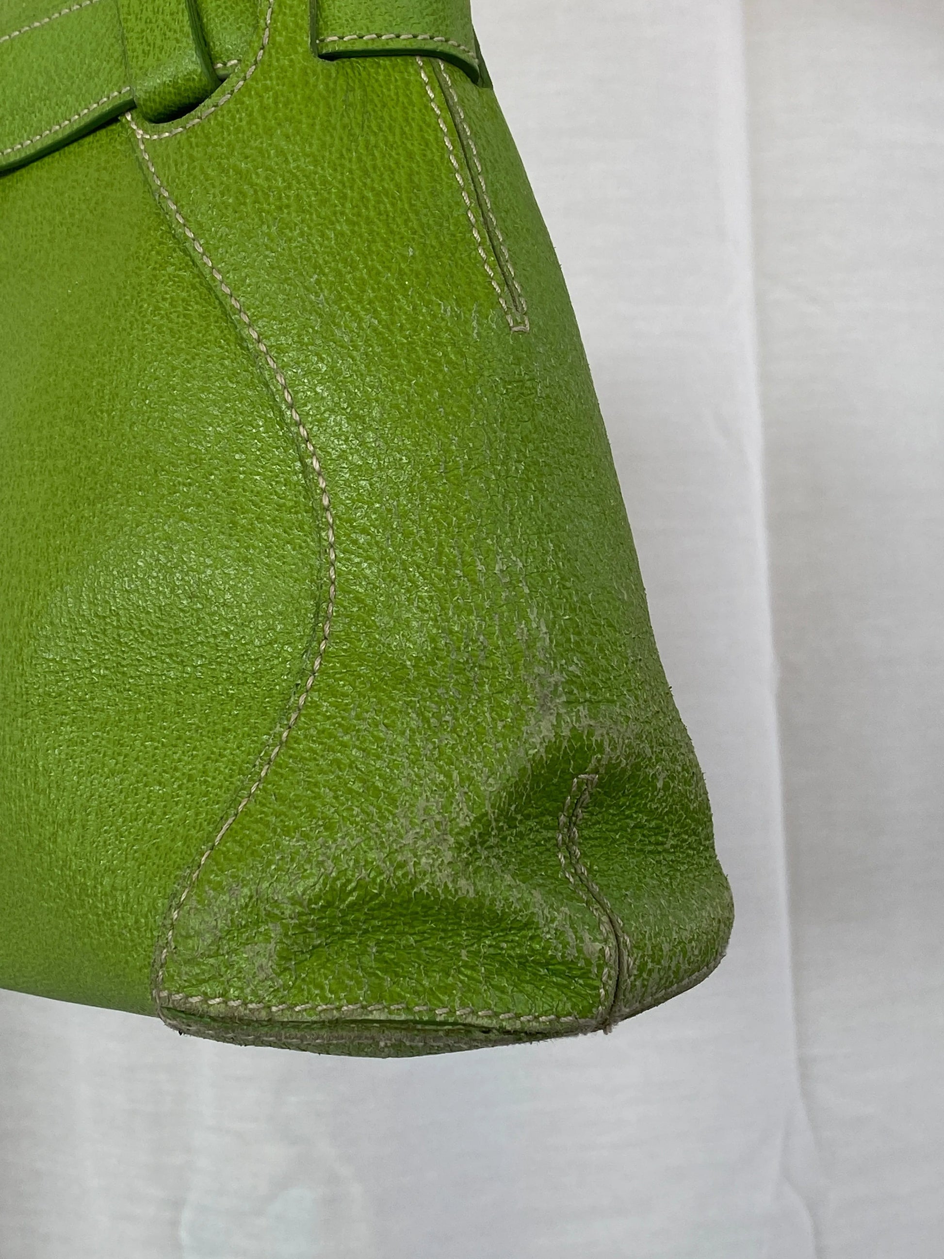 Kate Spade Leather Horseshoe Satchel Green Shoulder Bag - Balagan Vintage Handbags 90s